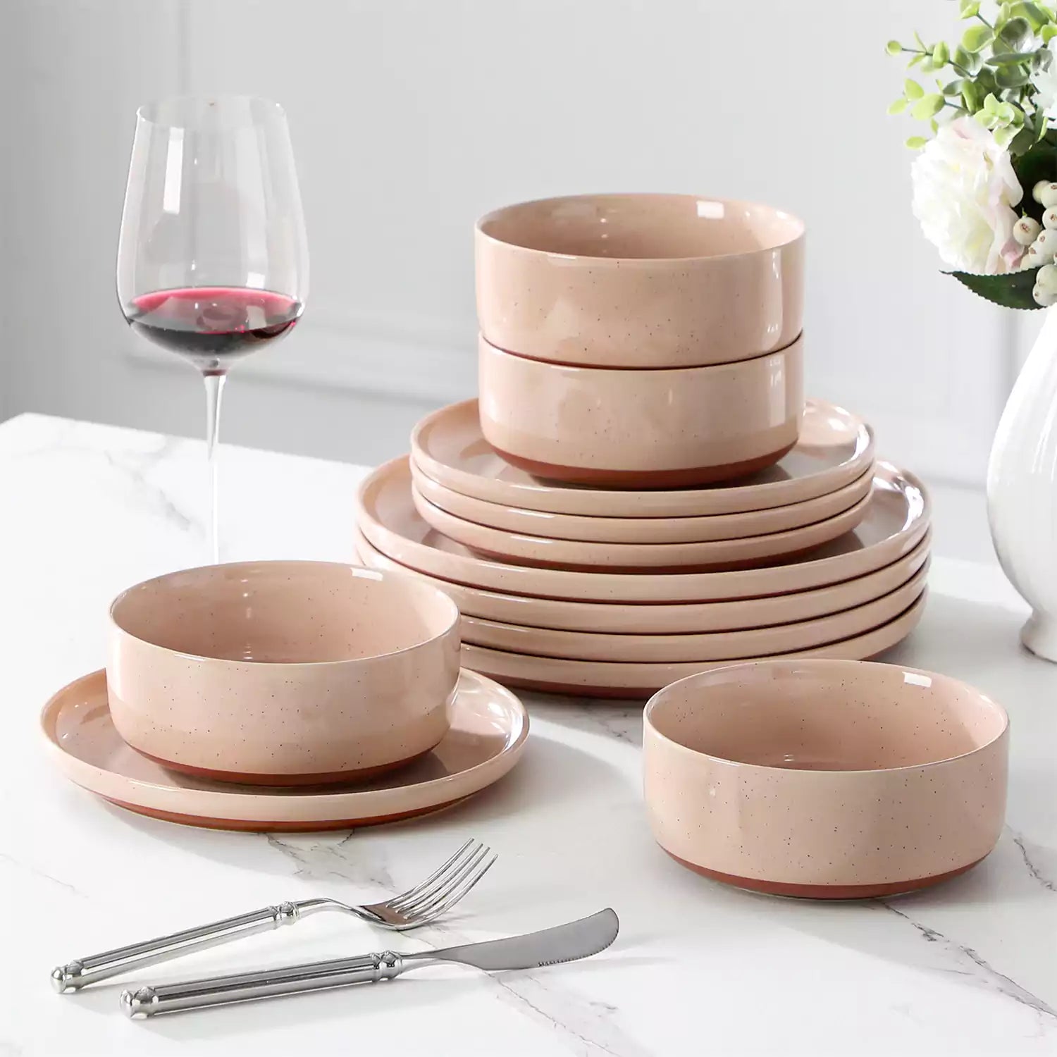 Tara Multicolor 12 Piece Dinnerware Set
