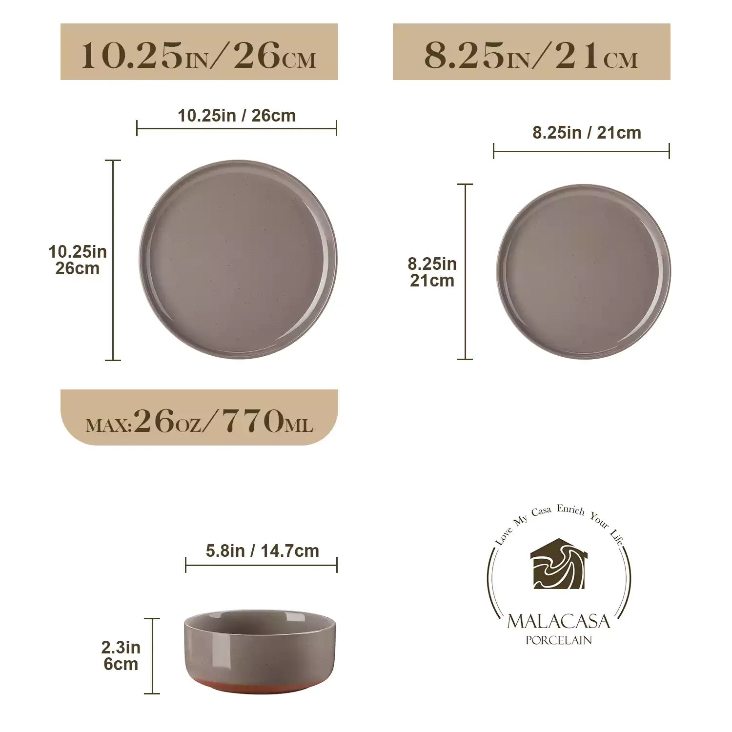 Tara Grey 18 Piece Dinnerware Set