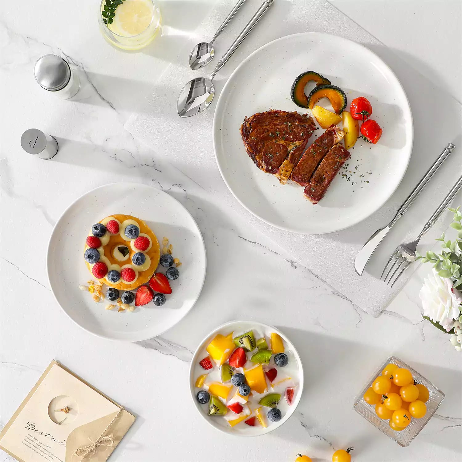 Tara Grey 24 Piece Dinnerware Set for 8