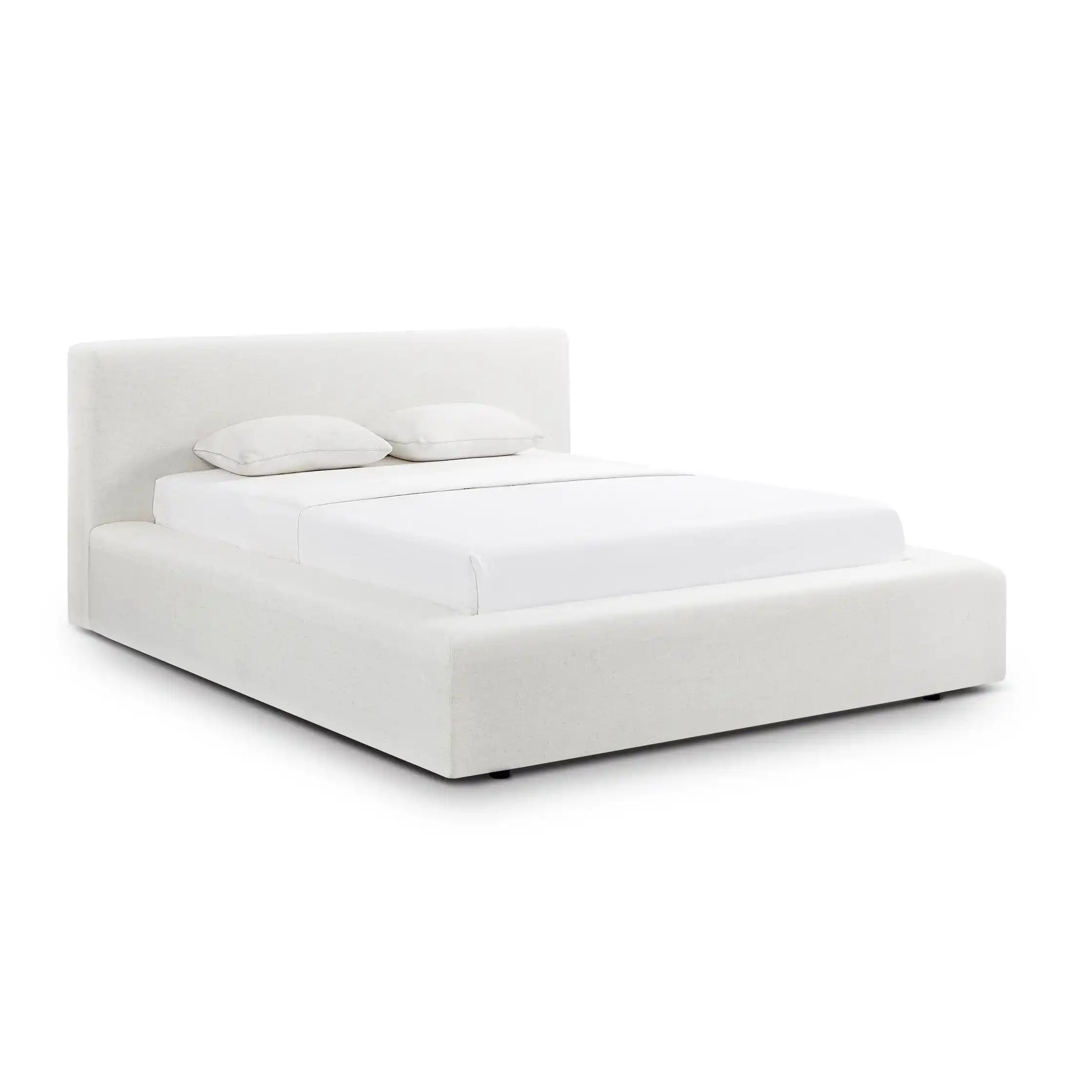 Meena Cream Upcycled Linen Storage Bed