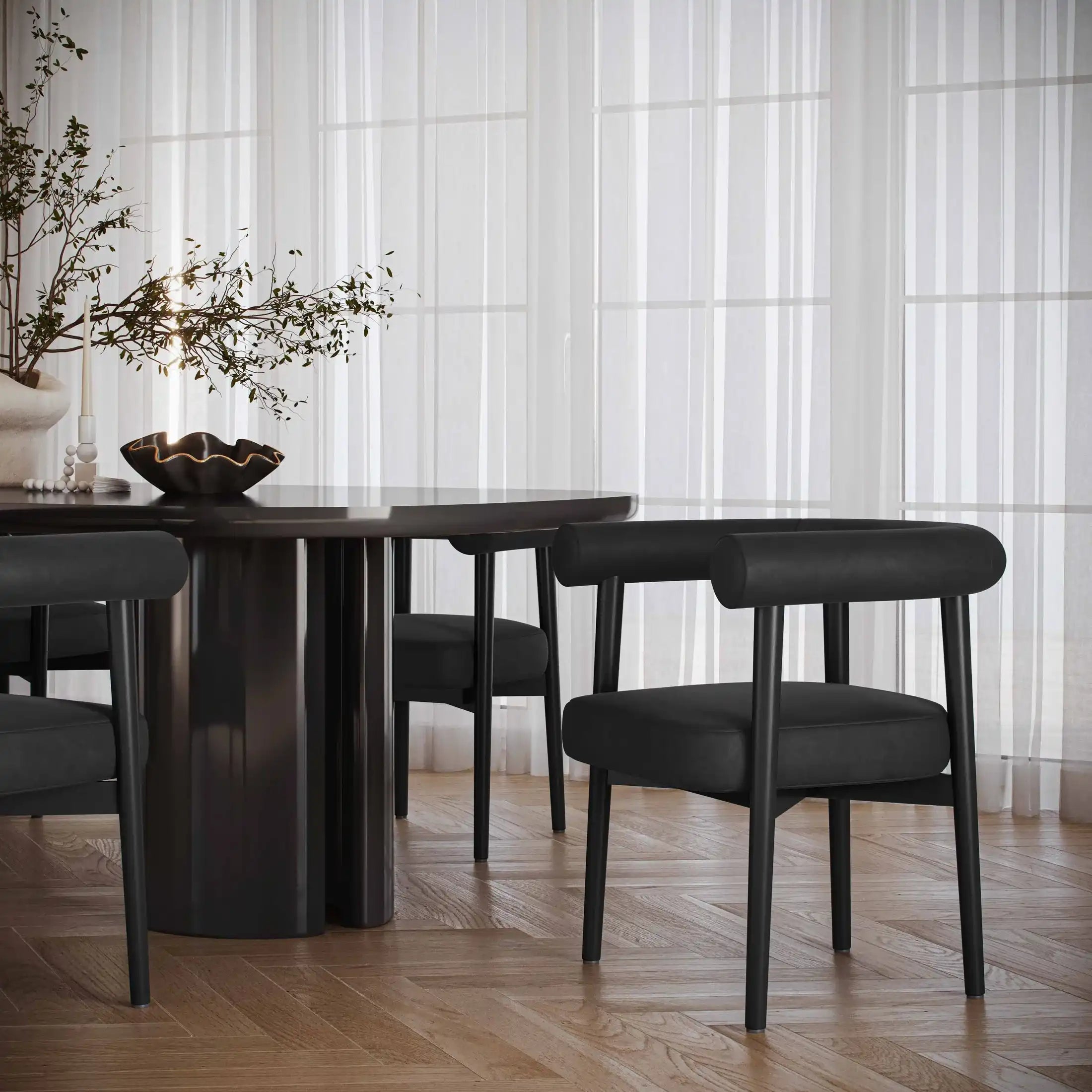 Spara Performance Vegan Leather Dining Chair Black