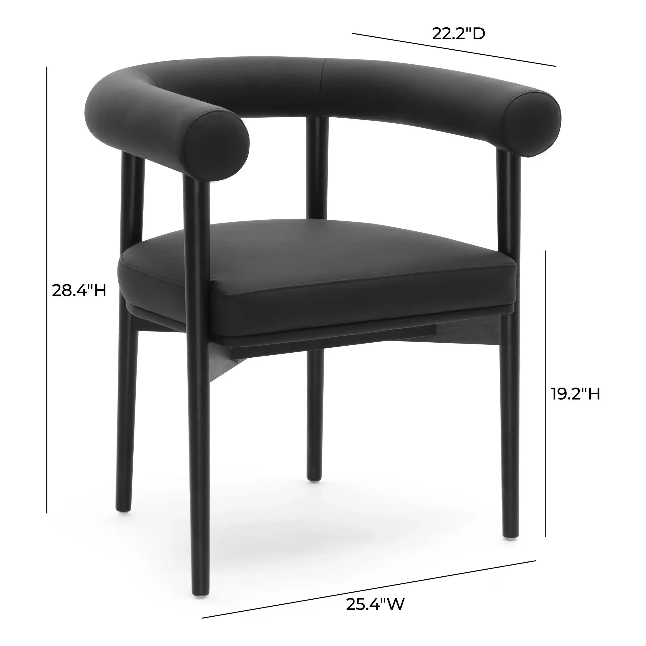Spara Performance Vegan Leather Dining Chair Black