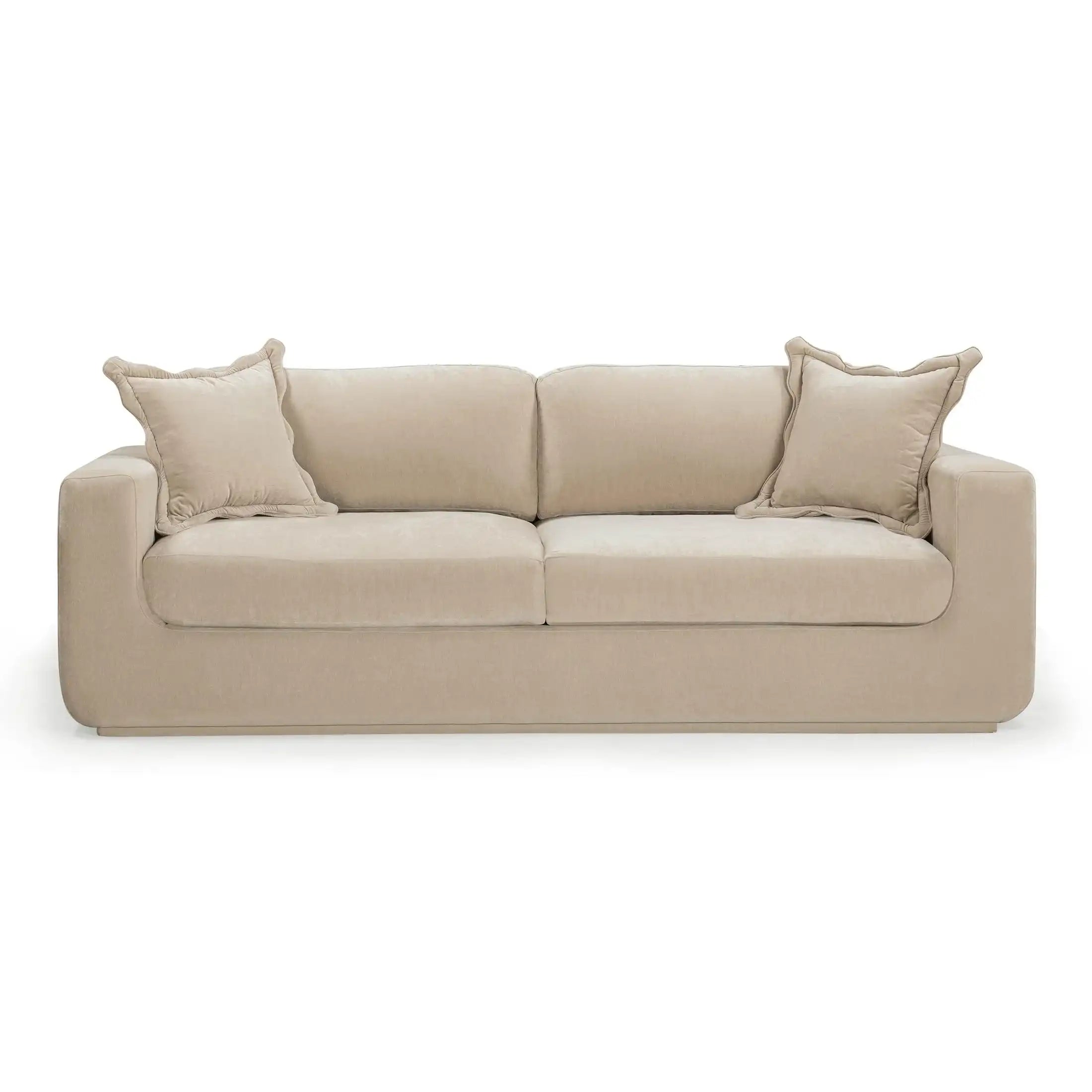 Miri Upcycled Washed Velvet Sofa Sand