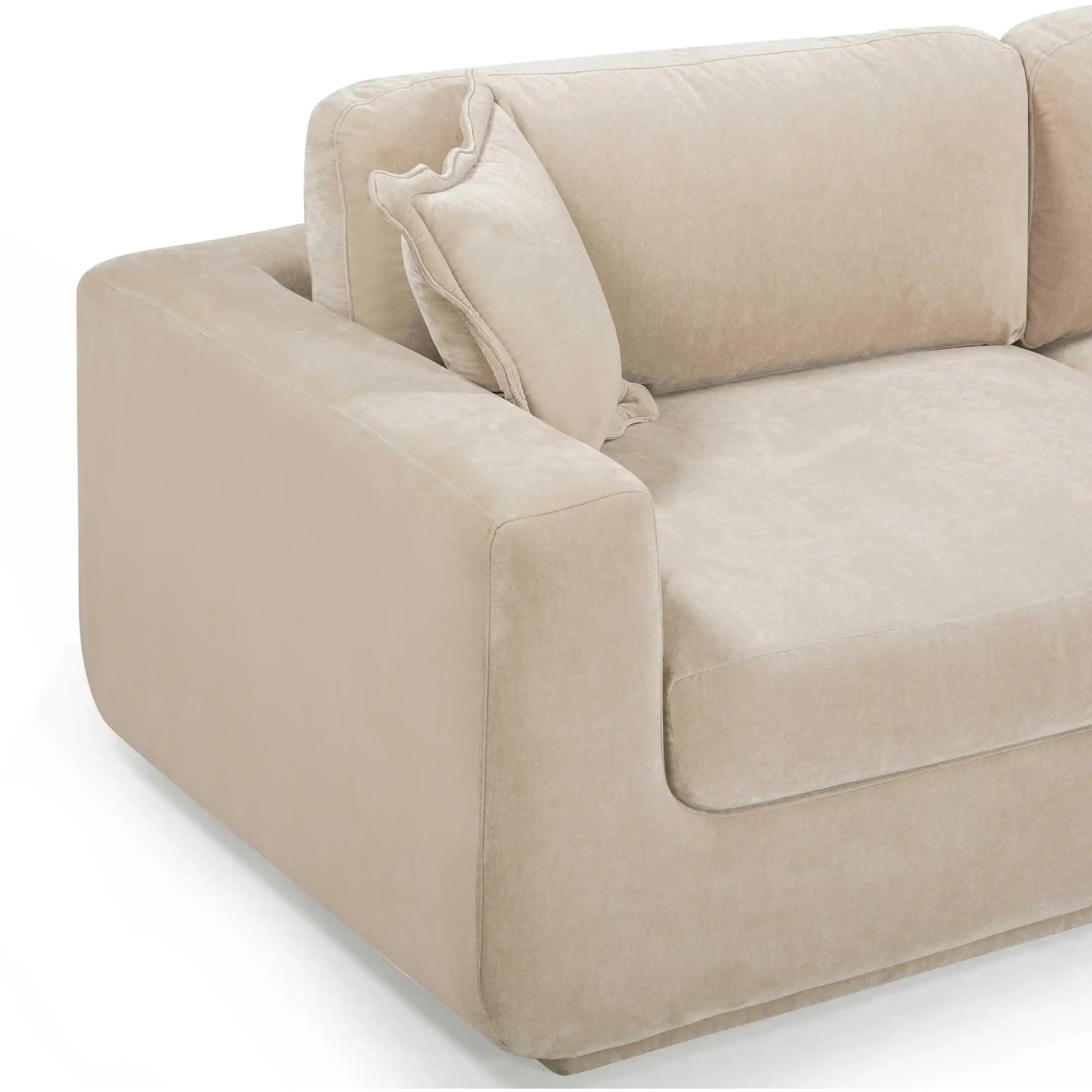 Miri Upcycled Washed Velvet Sofa Sand