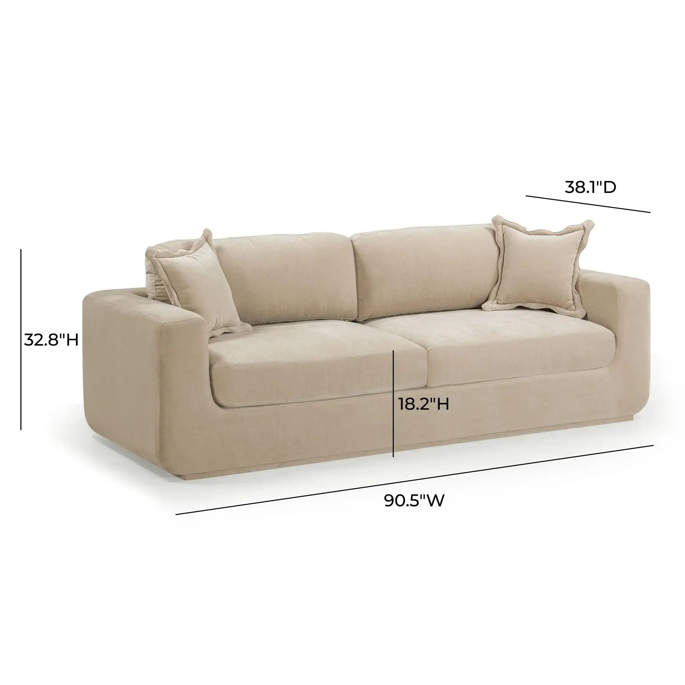 Miri Upcycled Washed Velvet Sofa Sand