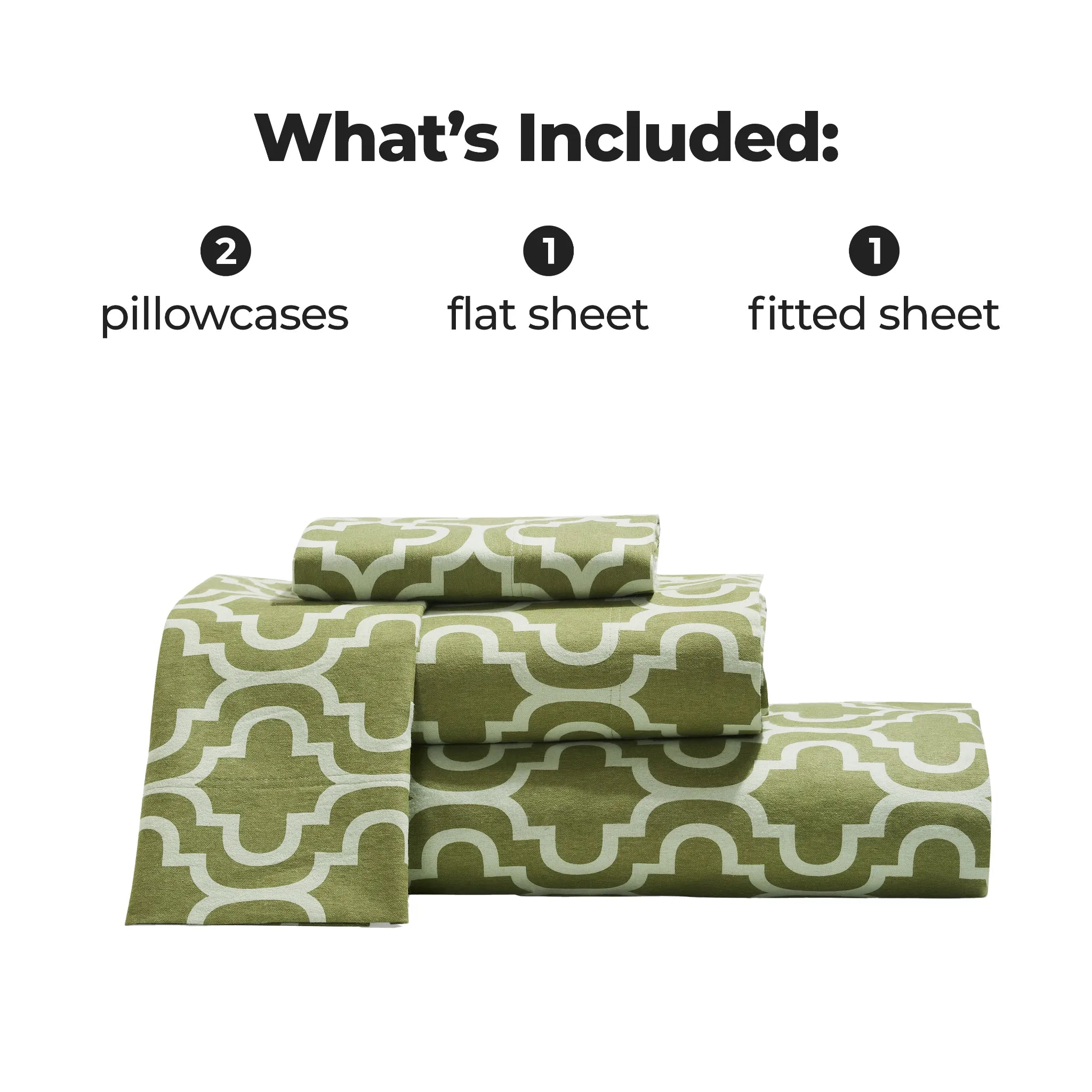 100% Cotton Flannel Bed Sheet Set Trellis Deep Pocket - Sheet Set by Superior Brand