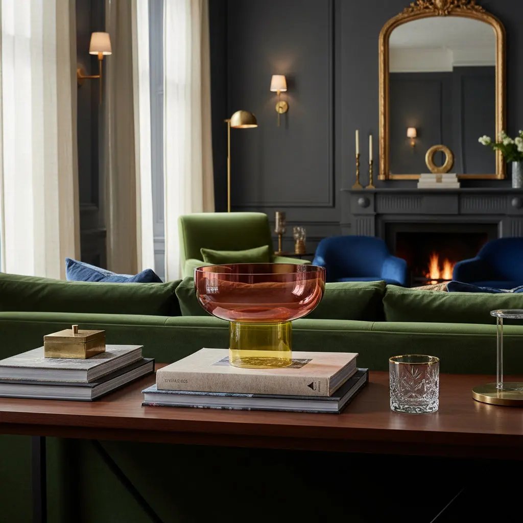 Tip Top Small Pink & Yellow Glass Bowl