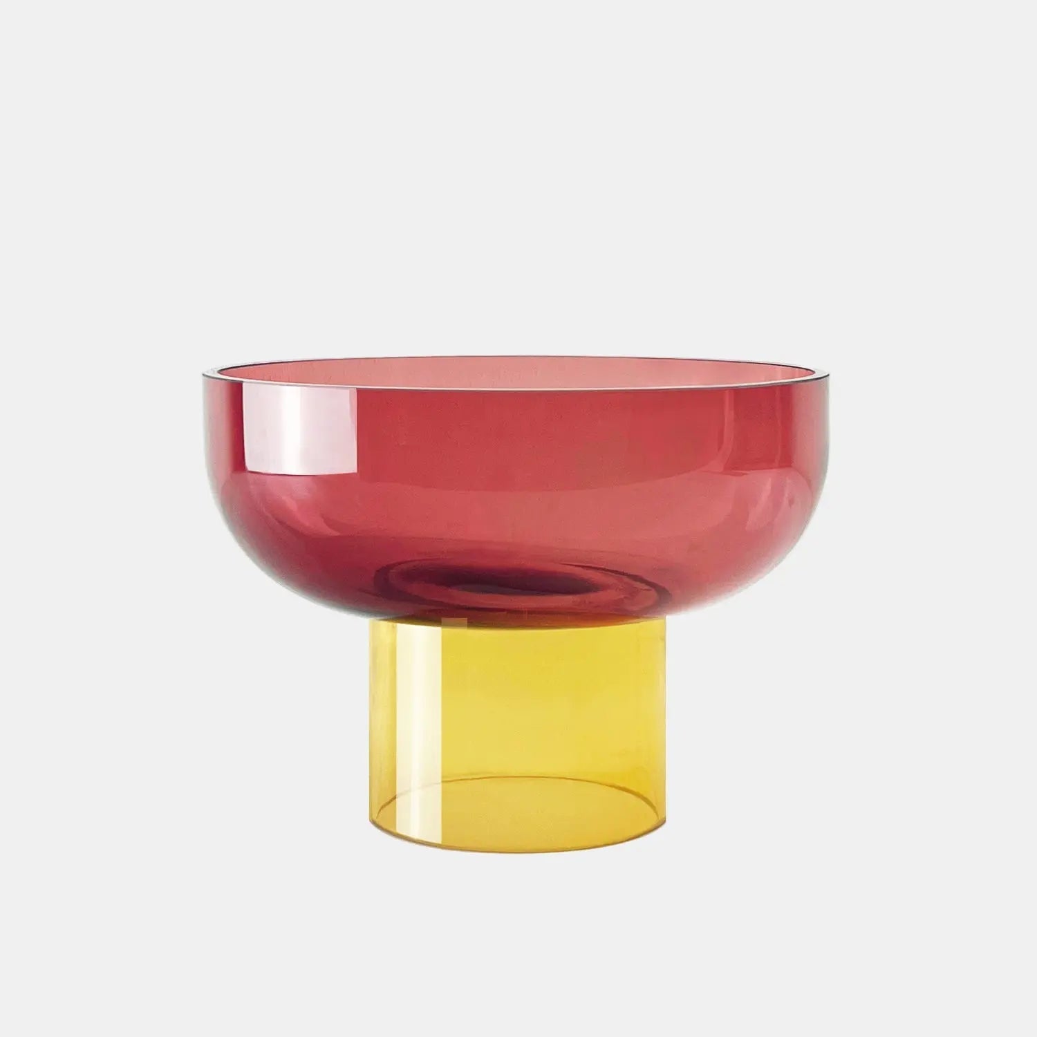 Tip Top Small Pink & Yellow Glass Bowl