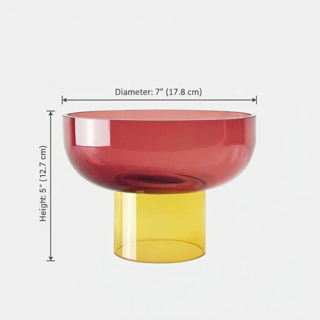Tip Top Small Pink & Yellow Glass Bowl