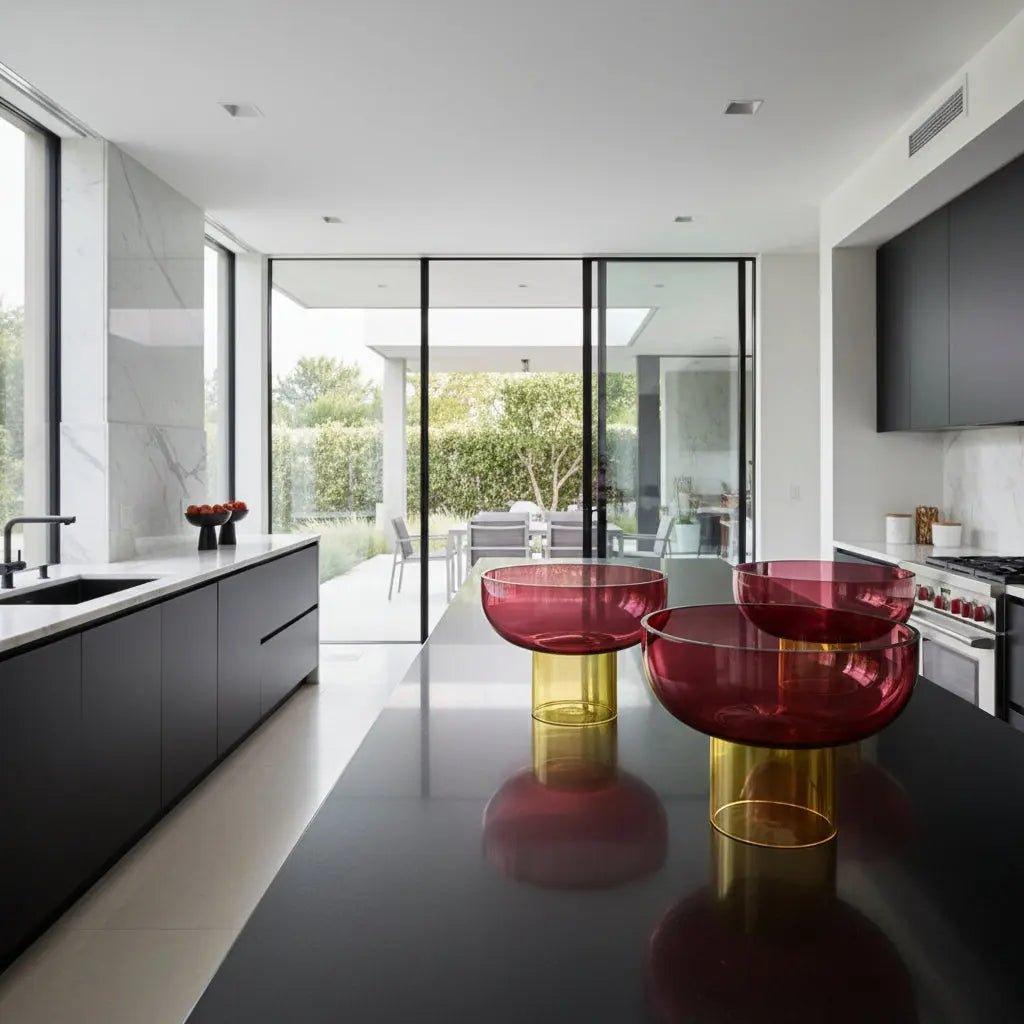 Tip Top Small Pink & Yellow Glass Bowl