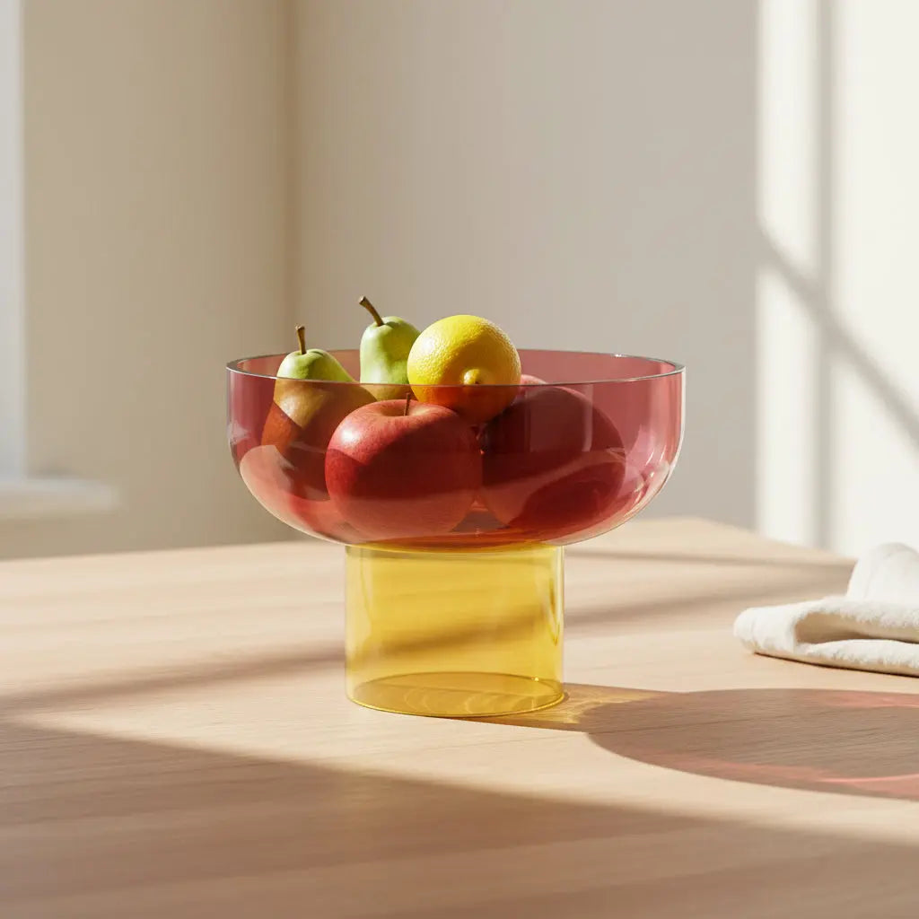 Tip Top Small Pink & Yellow Glass Bowl