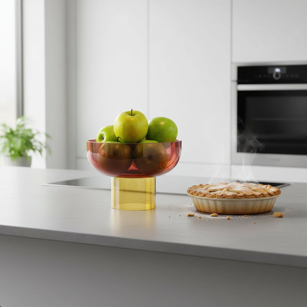 Tip Top Small Pink & Yellow Glass Bowl