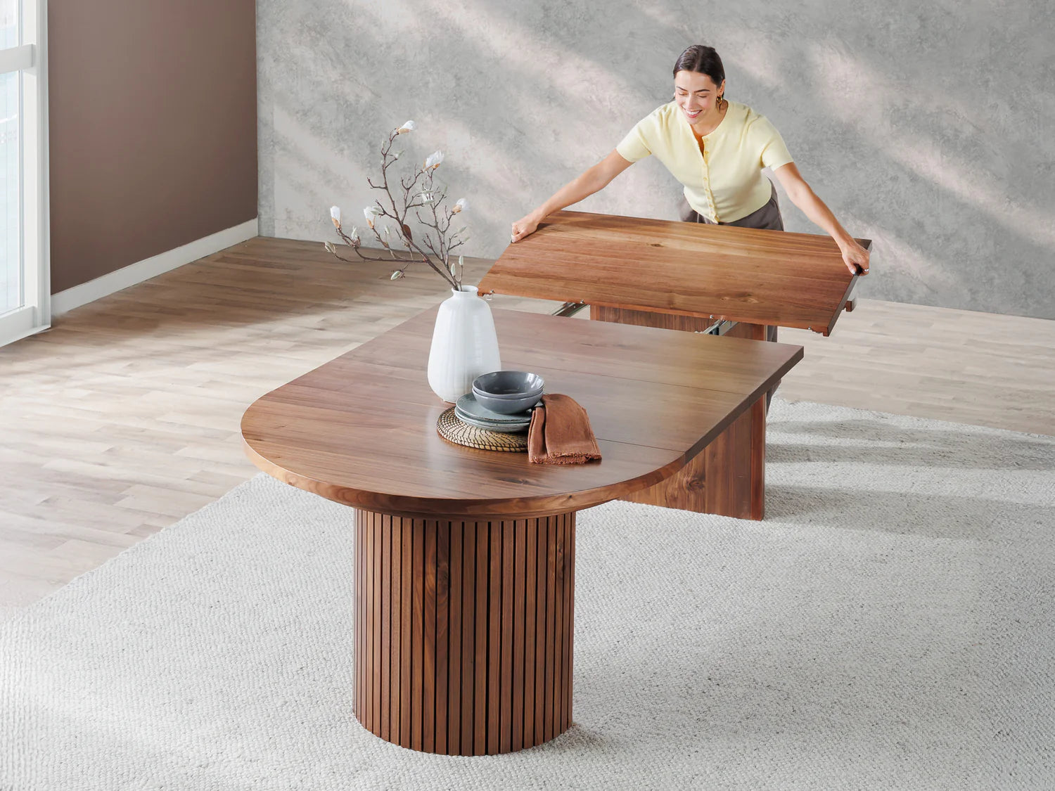 Transformer Round Extendable Dining Table