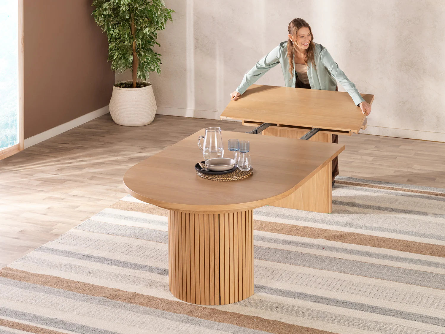 Transformer Round Extendable Dining Table
