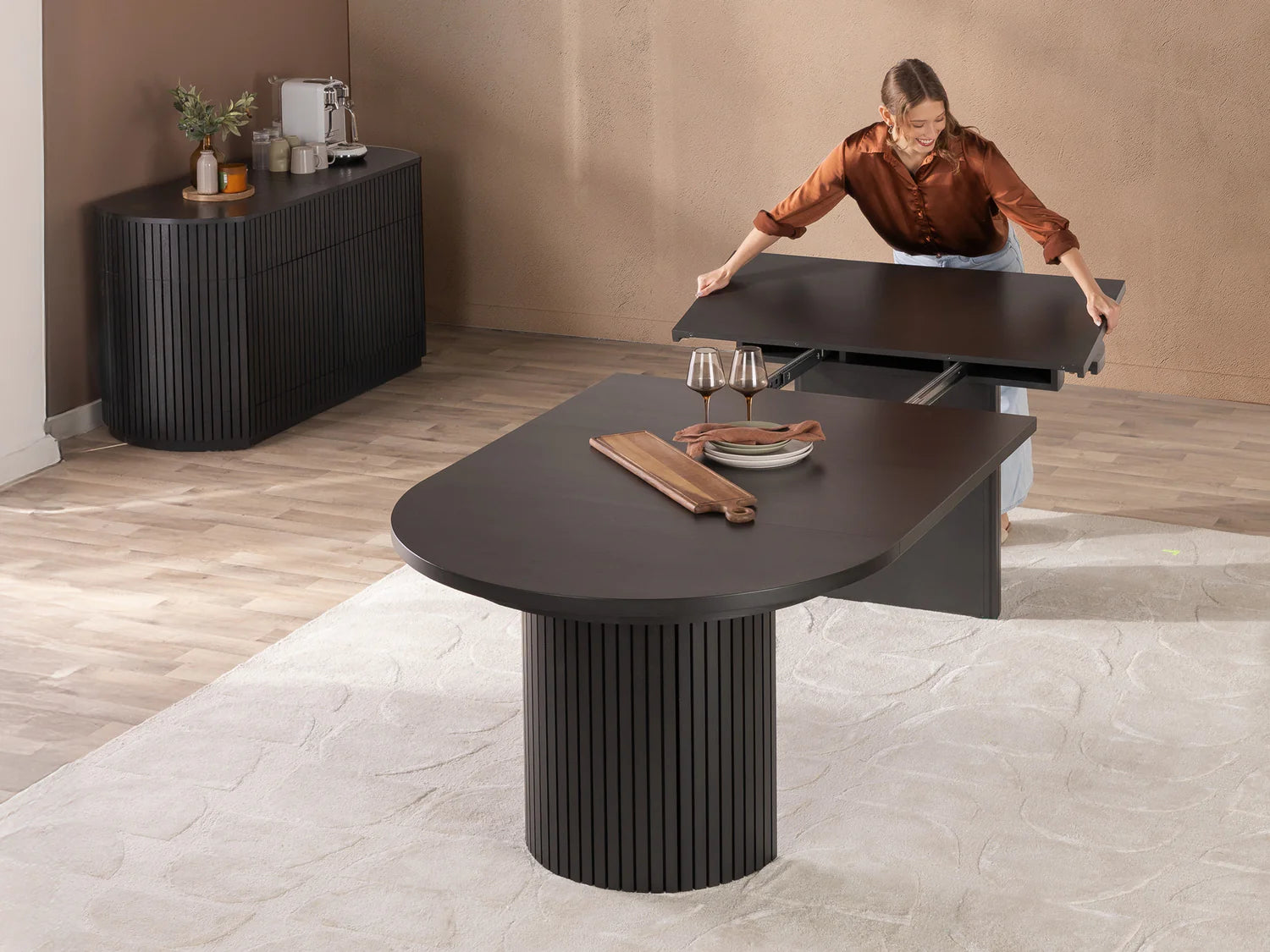 Transformer Round Extendable Dining Table