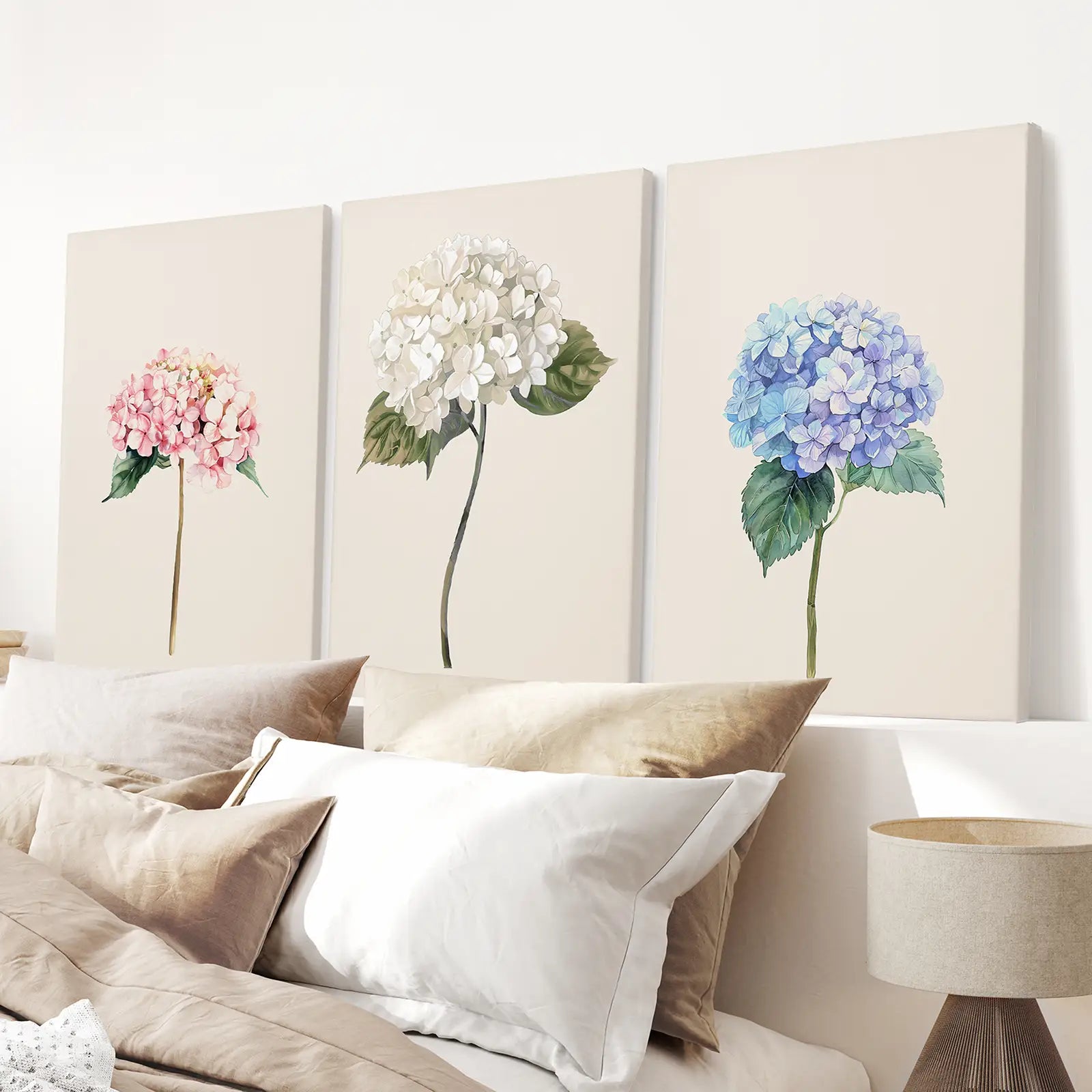 Minimalist Botanical Hydrangea Art Poster Decor