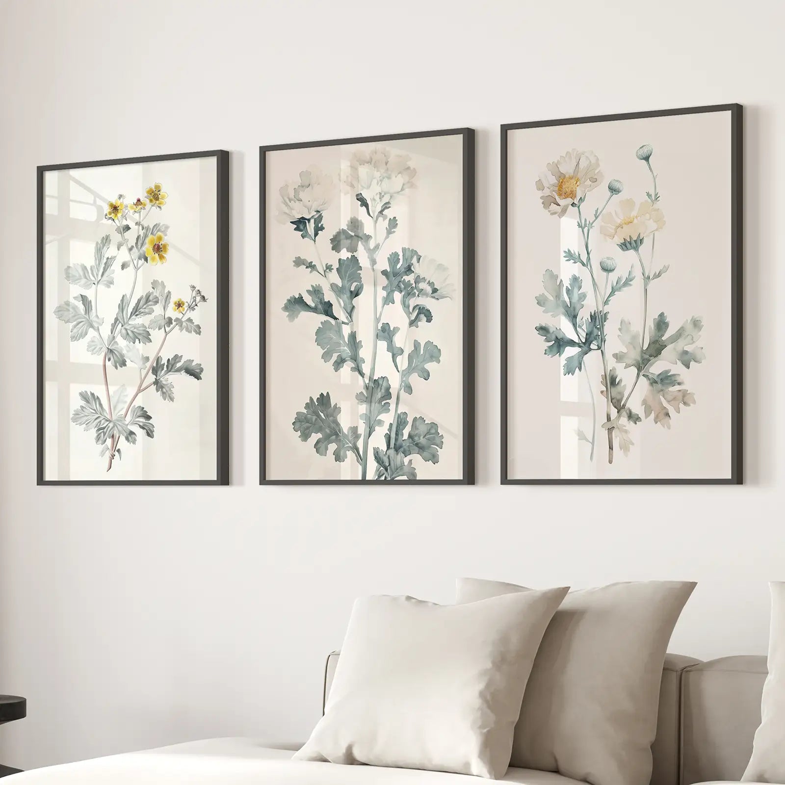 Meadow Flower Watercolor Wall Art Poster Set