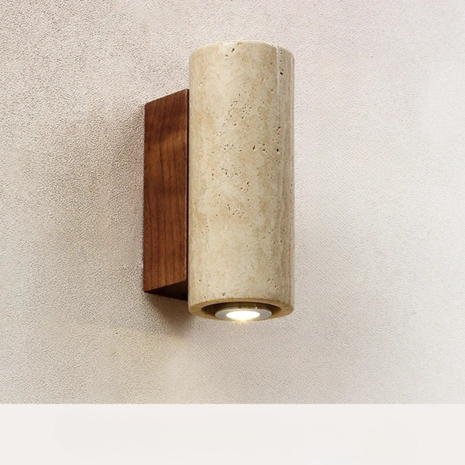 Wabi Sabi Marble LED Wall Light Travertine Bedside Lamp for Bedroom Living