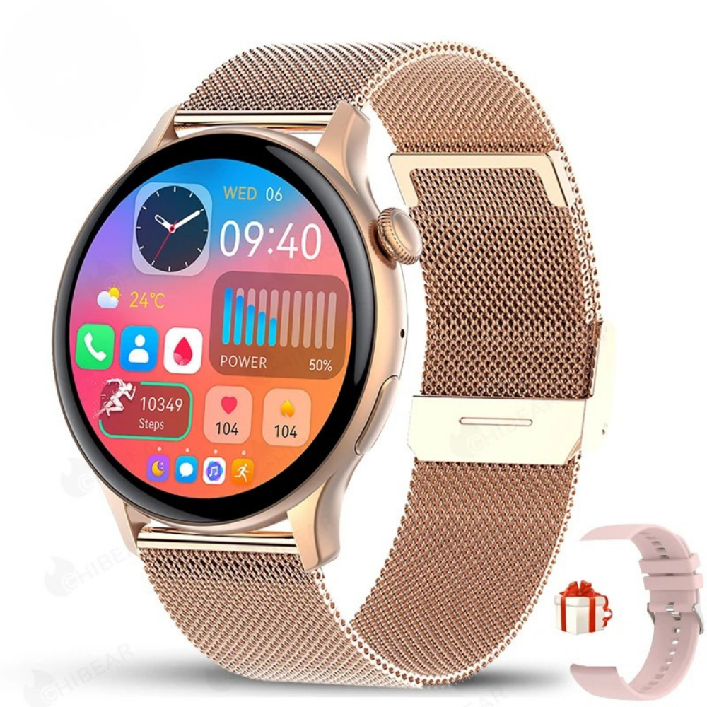 2025 AMOLED Smartwatch for Women Health Monitor AI Voice Bluetooth Call Watch