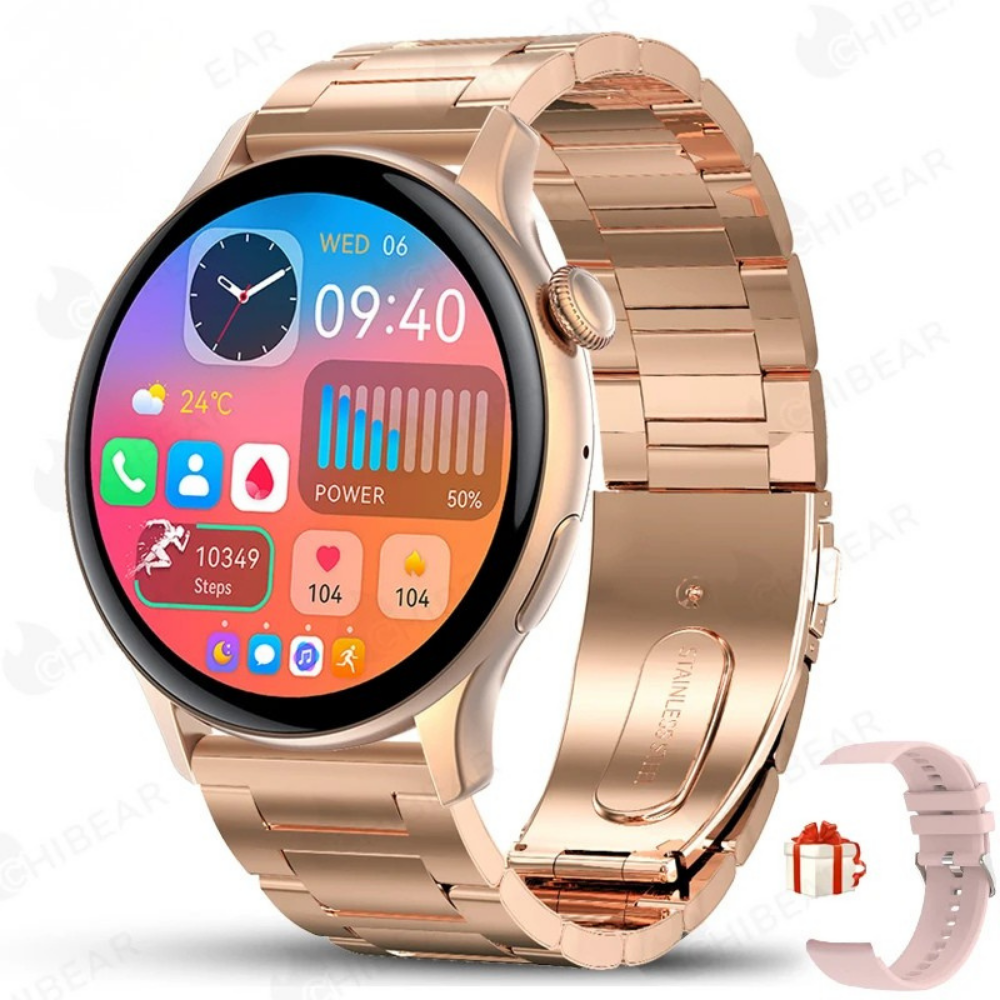 2025 AMOLED Smartwatch for Women Health Monitor AI Voice Bluetooth Call Watch