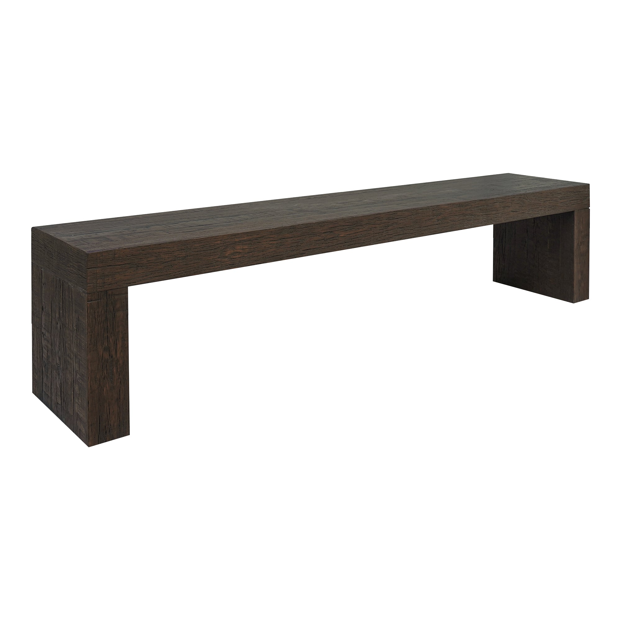 Evander Dining Bench Rustic Brown - Moes Home