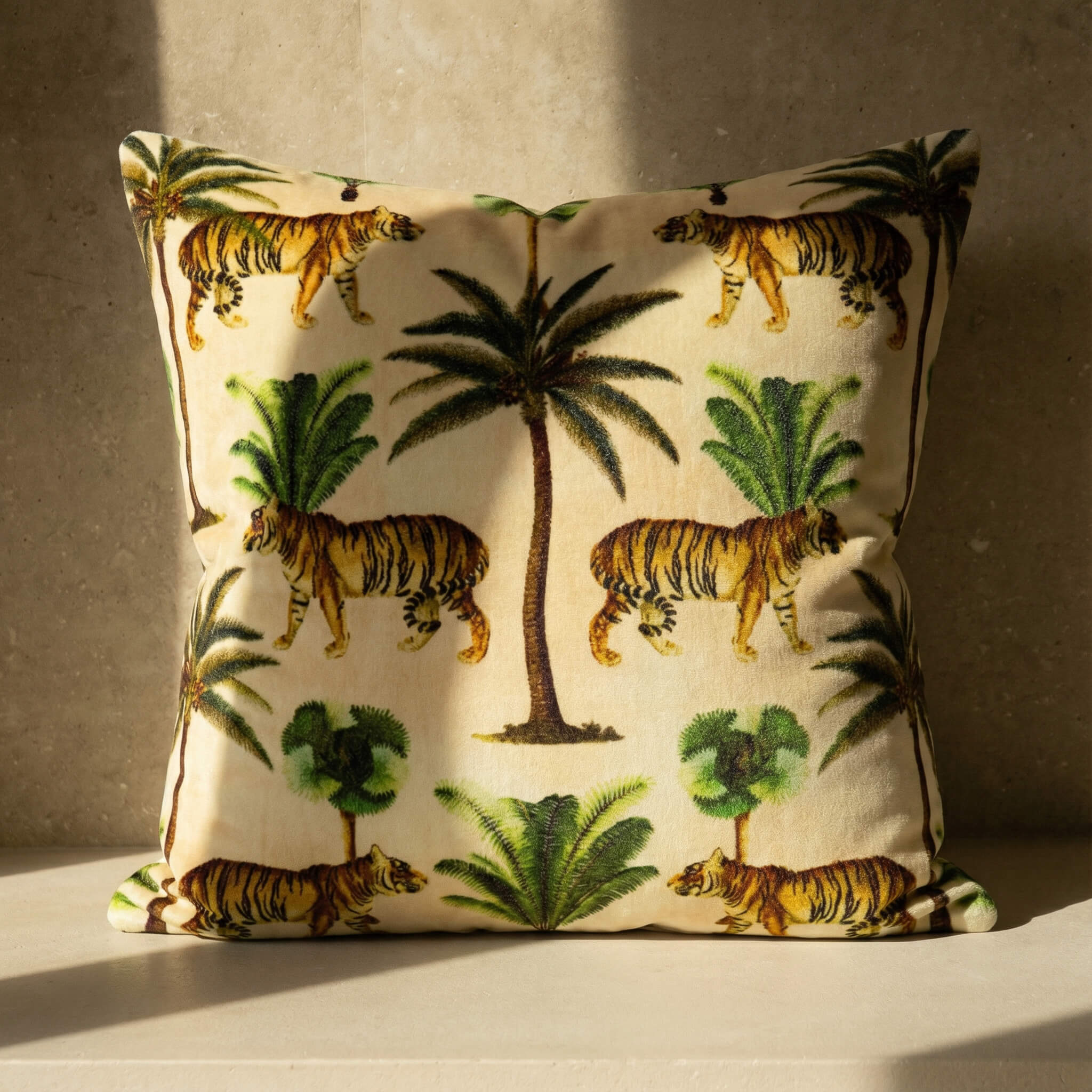 Velvet Tiger Throw Pillow