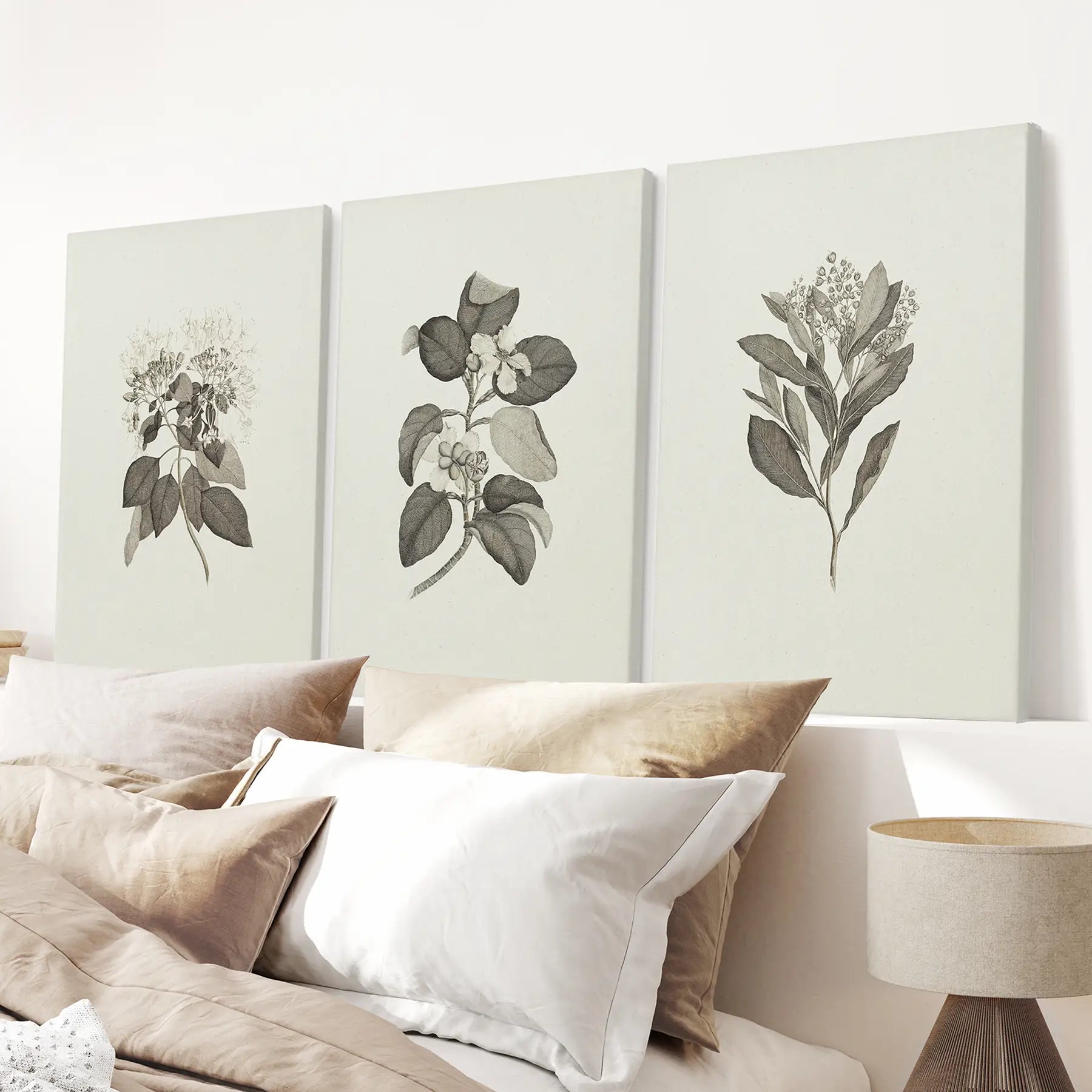 Antique Floral Prints 3 Piece Wall Art Decor