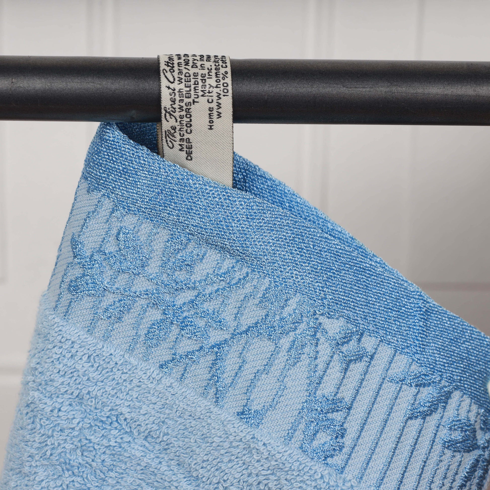 Cotton Floral Jacquard Border Bath Towel Set of 4 - Bath Towel by Superior Brand