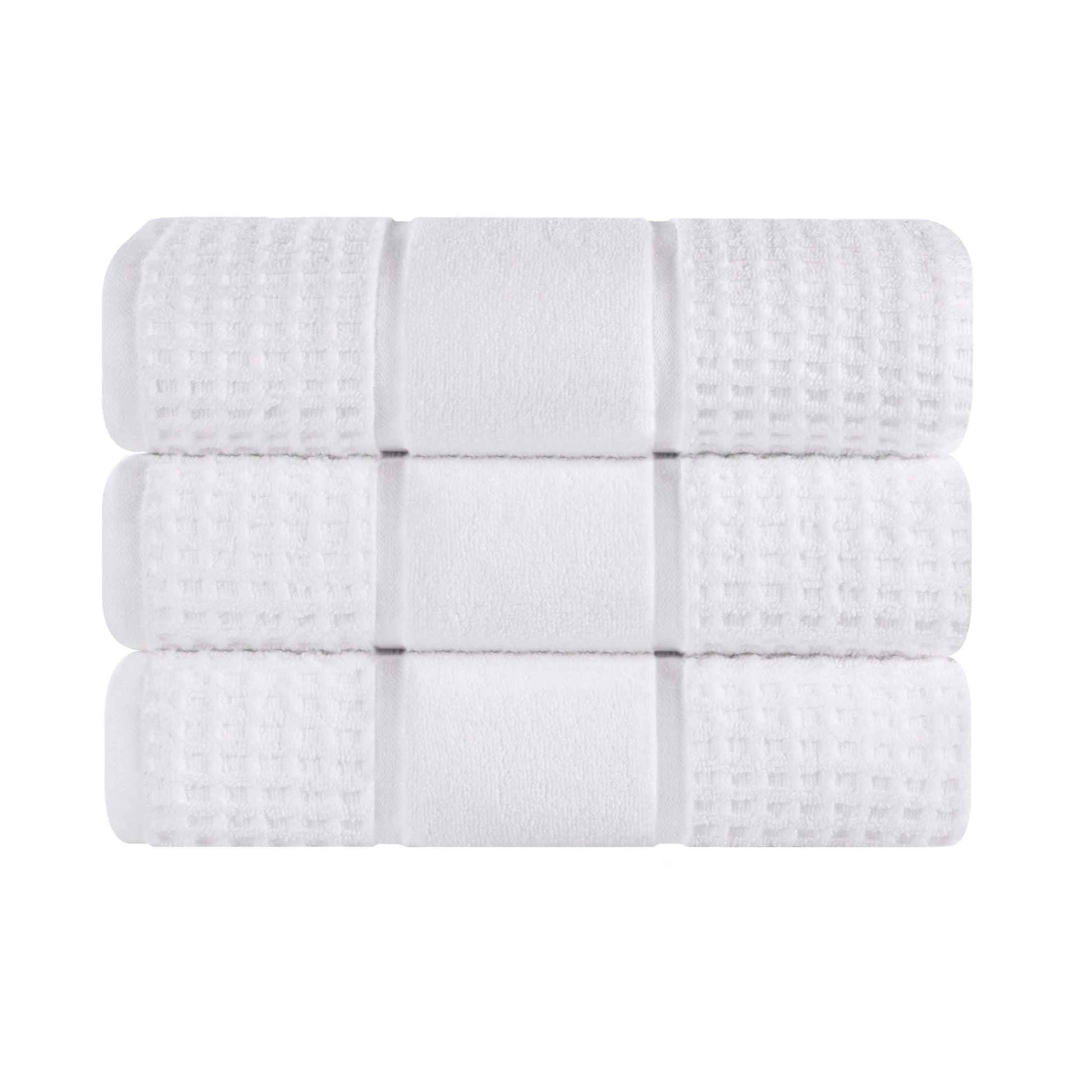 Napa Zero Twist Cotton Solid Waffle Honeycomb Bath Towel Set of 3 - Bath Towel by Superior Brand
