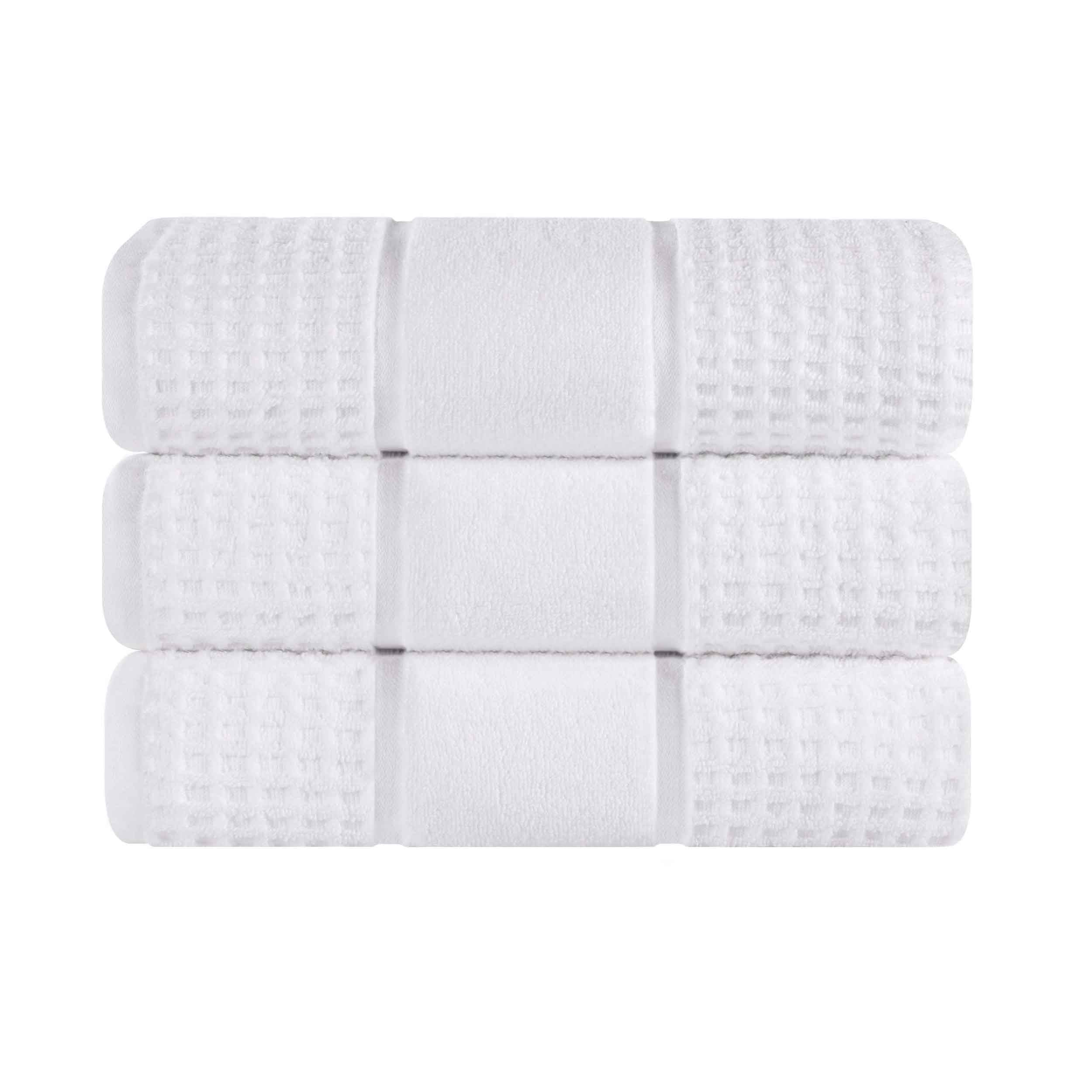 Napa Zero Twist Cotton Solid Waffle Honeycomb Bath Towel Set of 3 - Bath Towel by Superior Brand