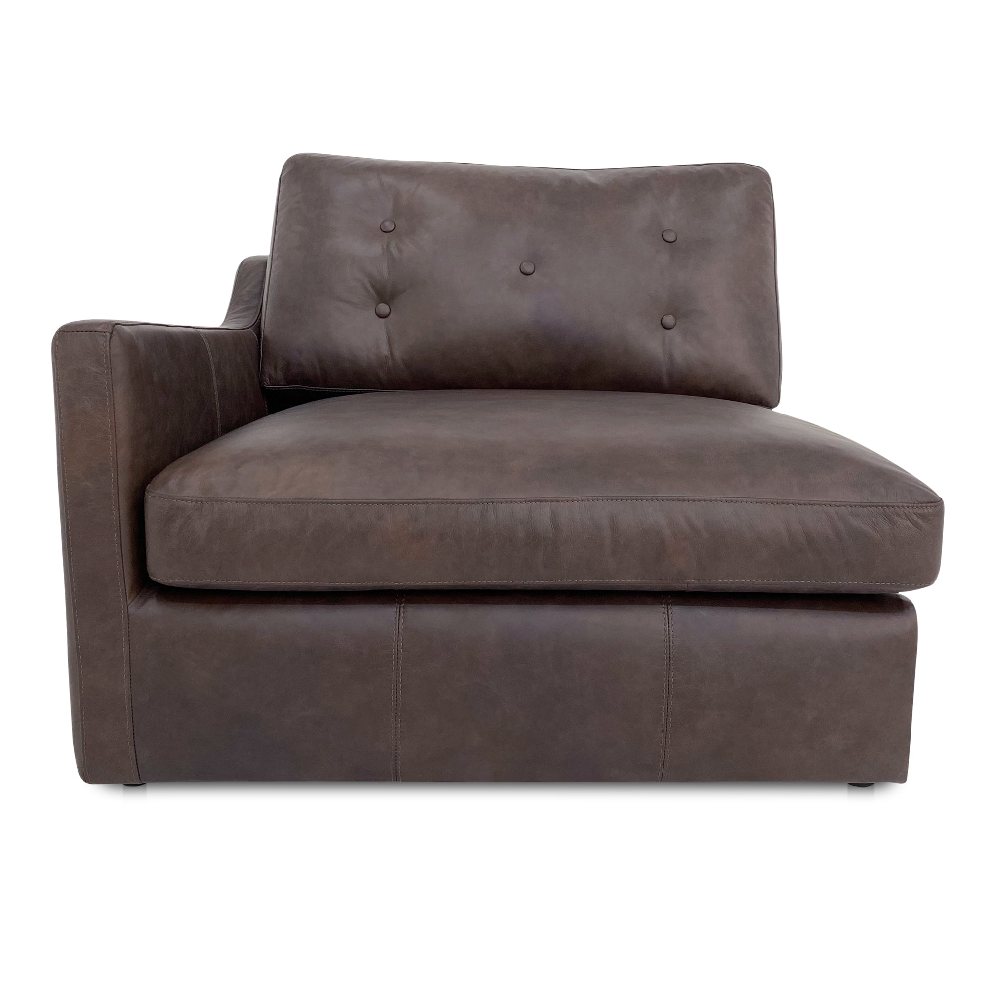 Thurlow Left Arm Facing Chair Espresso Brown Leather - Moes Home