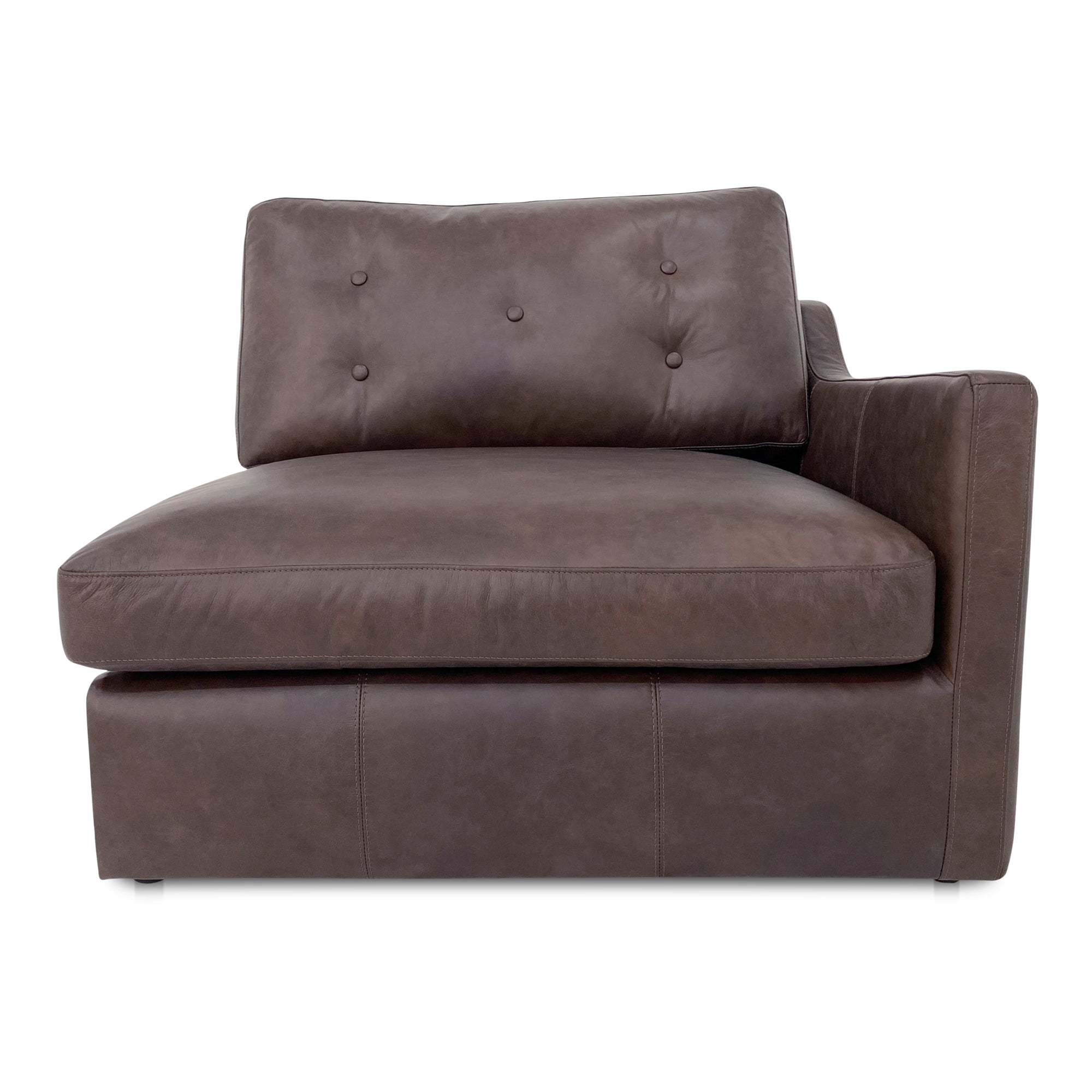 Thurlow Right Arm Facing Chair Espresso Brown Leather - Moes Home