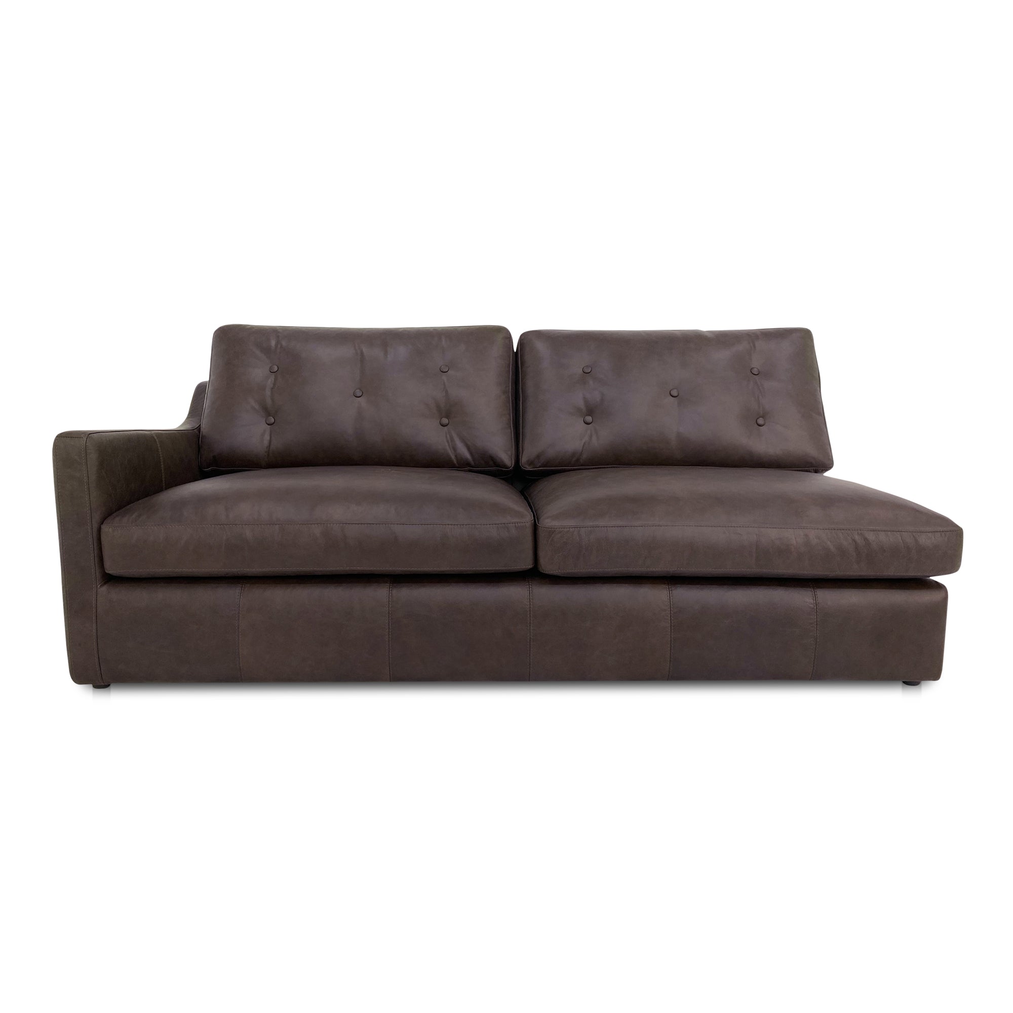 Thurlow Left Arm Facing Sofa Espresso Brown Leather - Moes Home