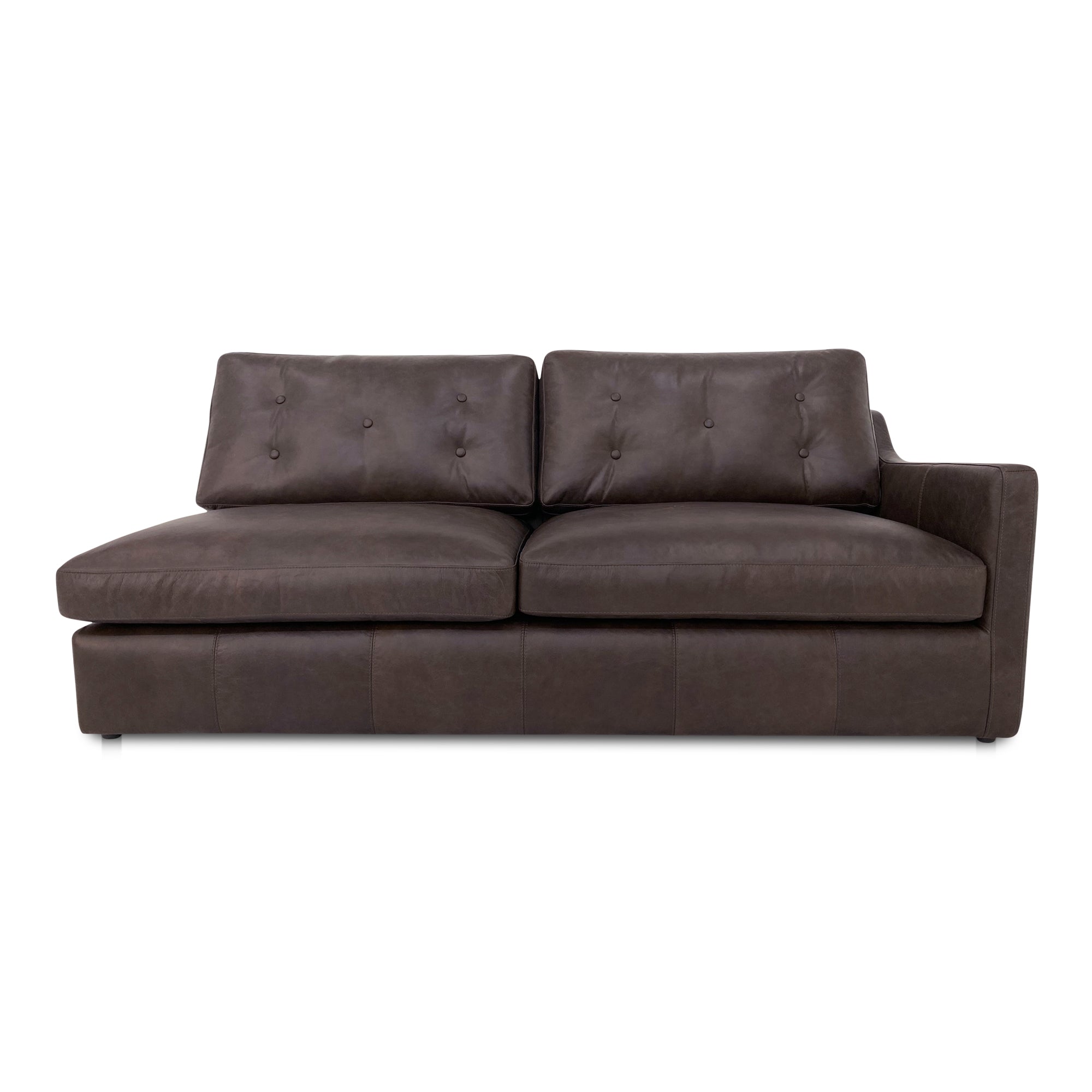Thurlow Right Arm Facing Sofa Espresso Brown Leather - Moes Home