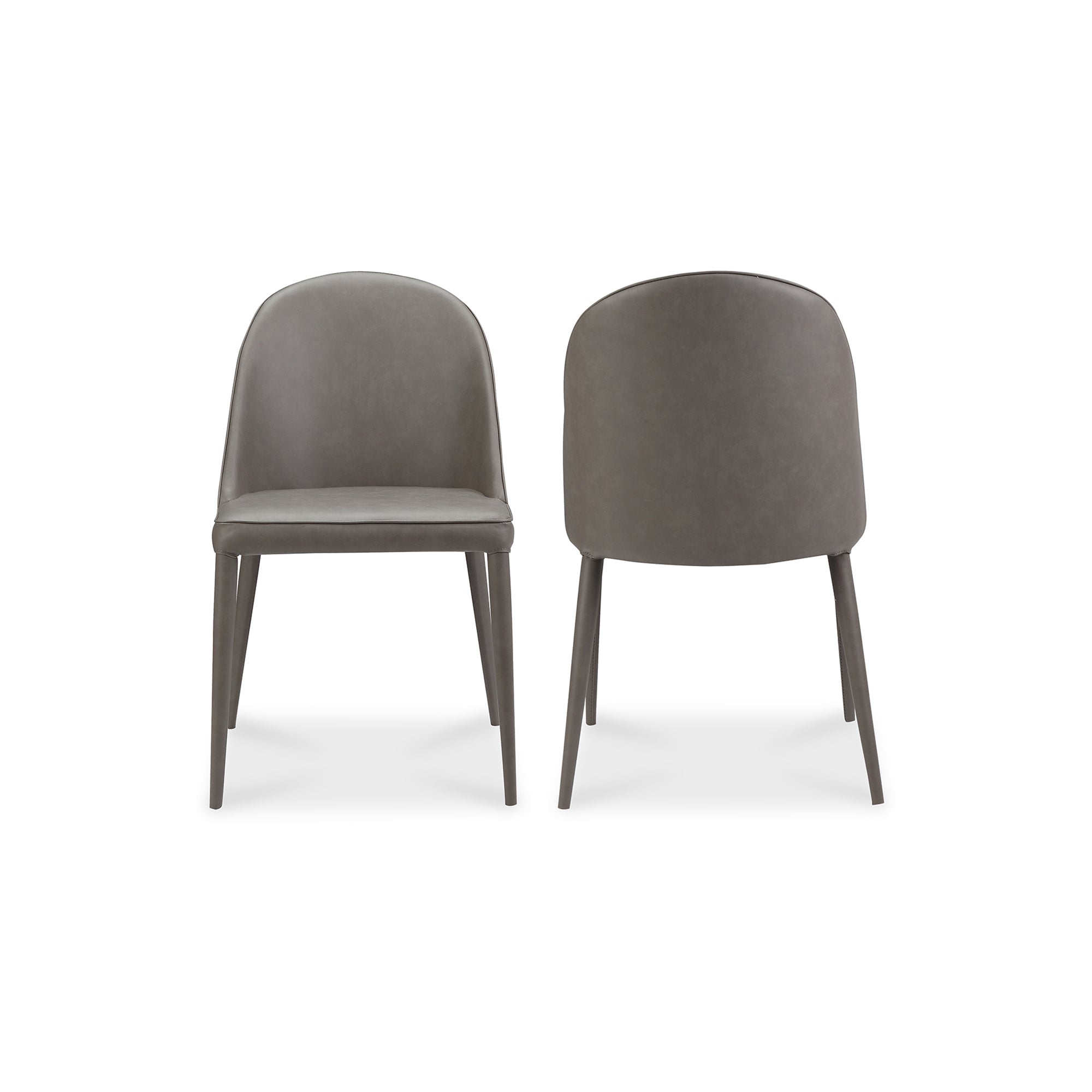 Burton Dining Chair Grey Vegan Leather - Set Of Two