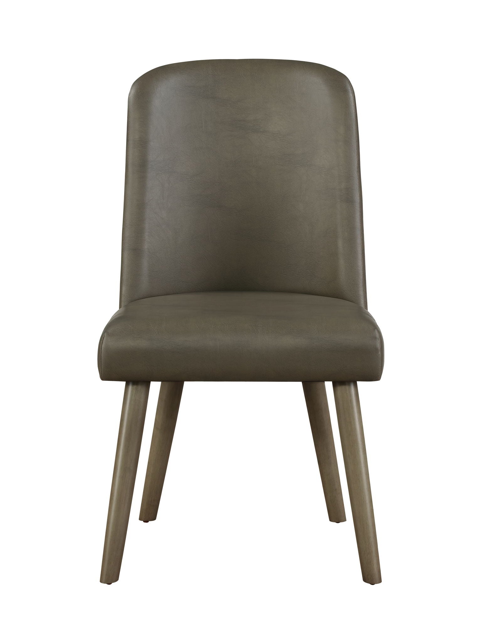 Waylon - Synthetic Leather Side Chair (Set of 2) - Gray / Oak - Best Buy Furniture