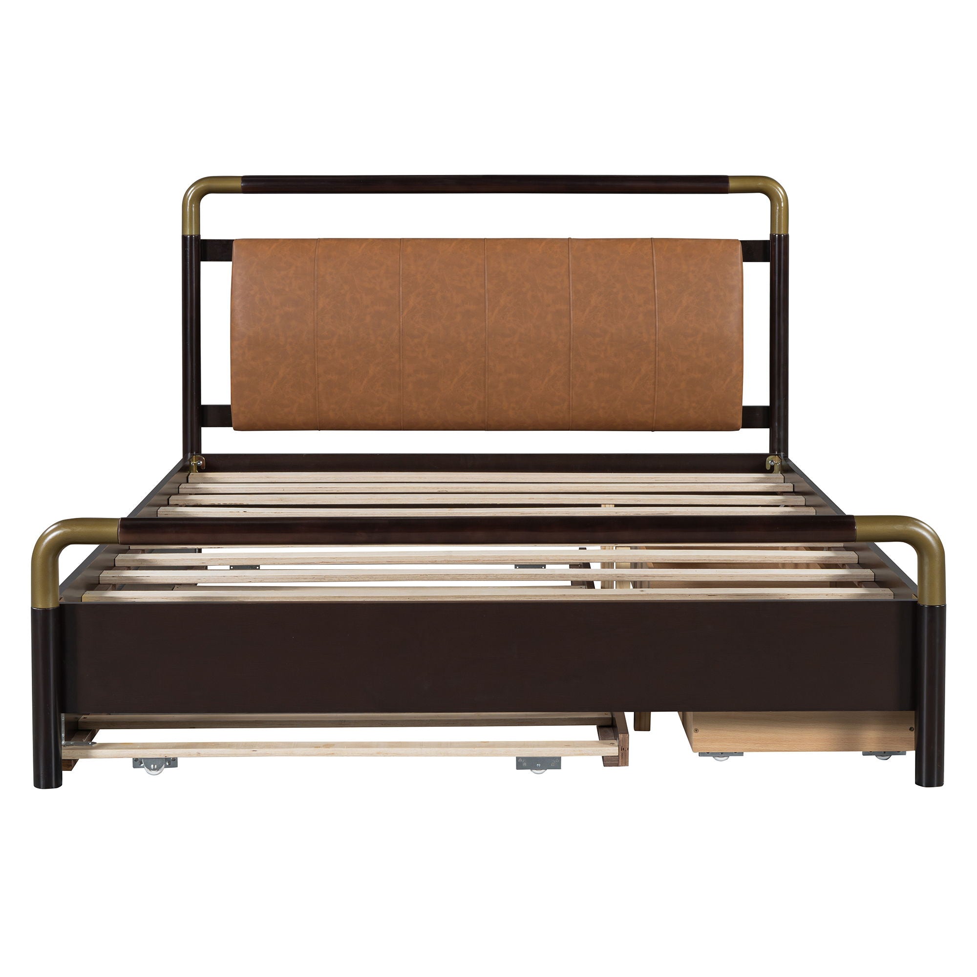 Storage Platform Bed, With 2 Big Drawers, Trundle