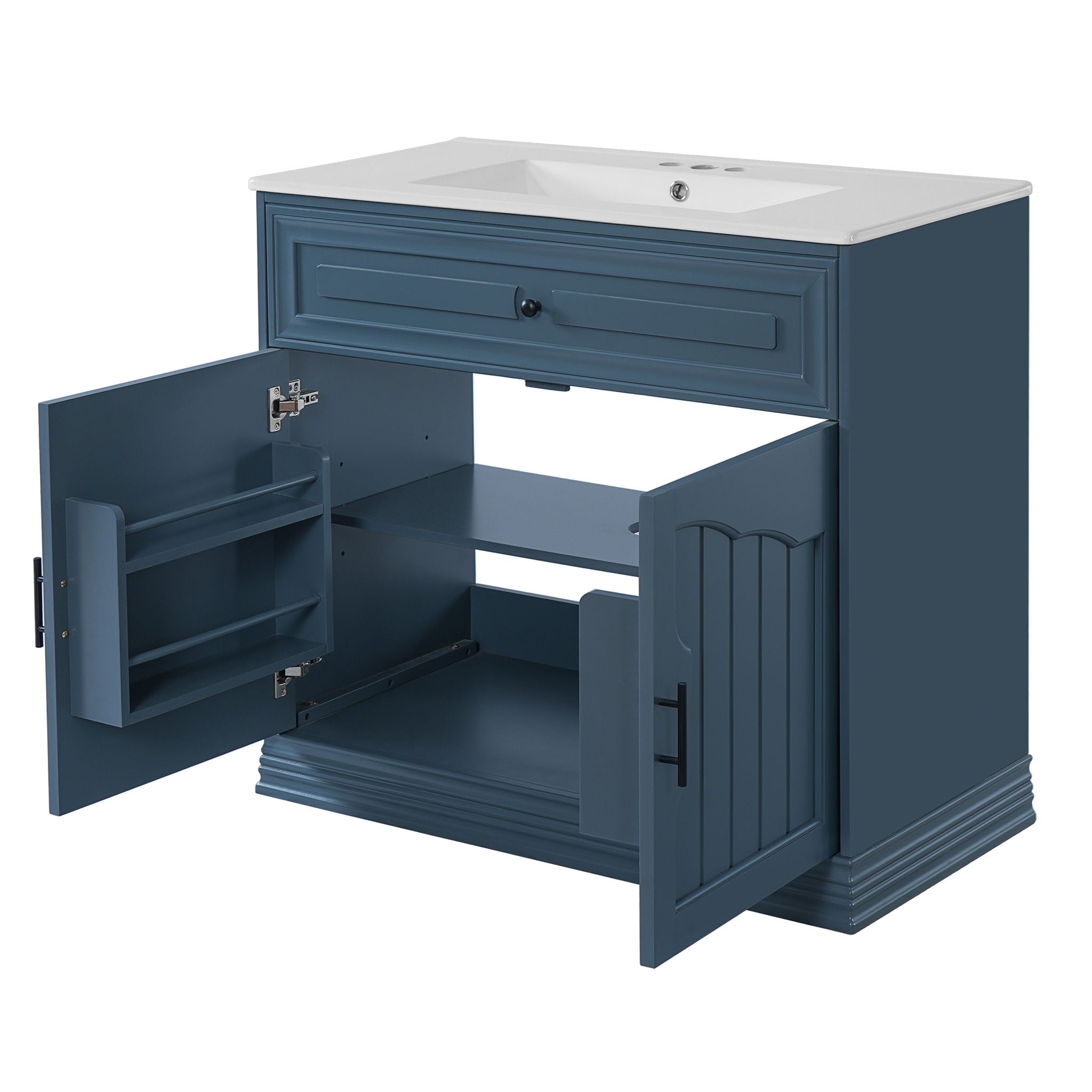 Bathroom Vanity With Sink, Cabinet With 2 Soft Closing Doors