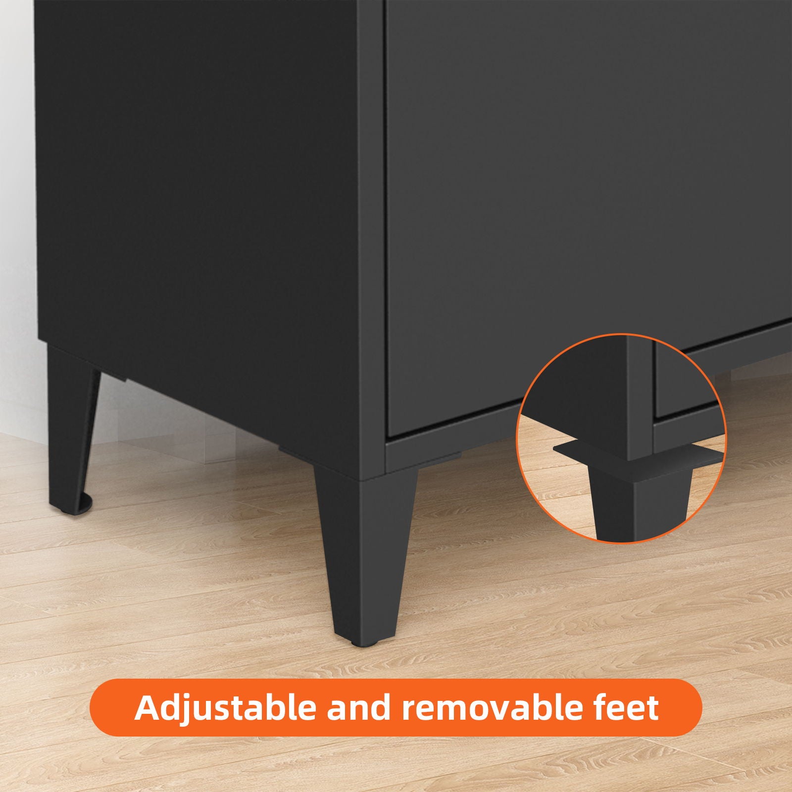 3 Drawer All Steel Shoe Cabinet, Freestanding Storage Organizer With Flip Door