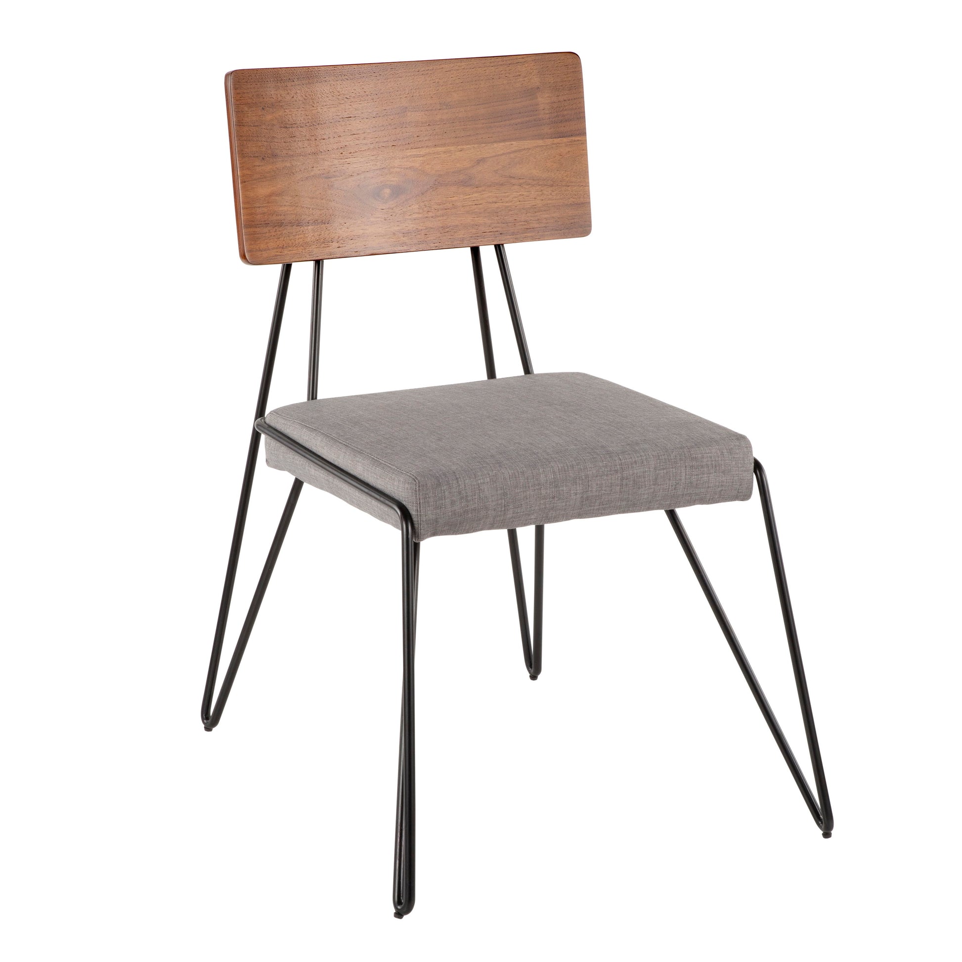 Loft - Mid-Century Modern Chair (Set of 2) - Black / Gray / Walnut - Best Buy Furniture