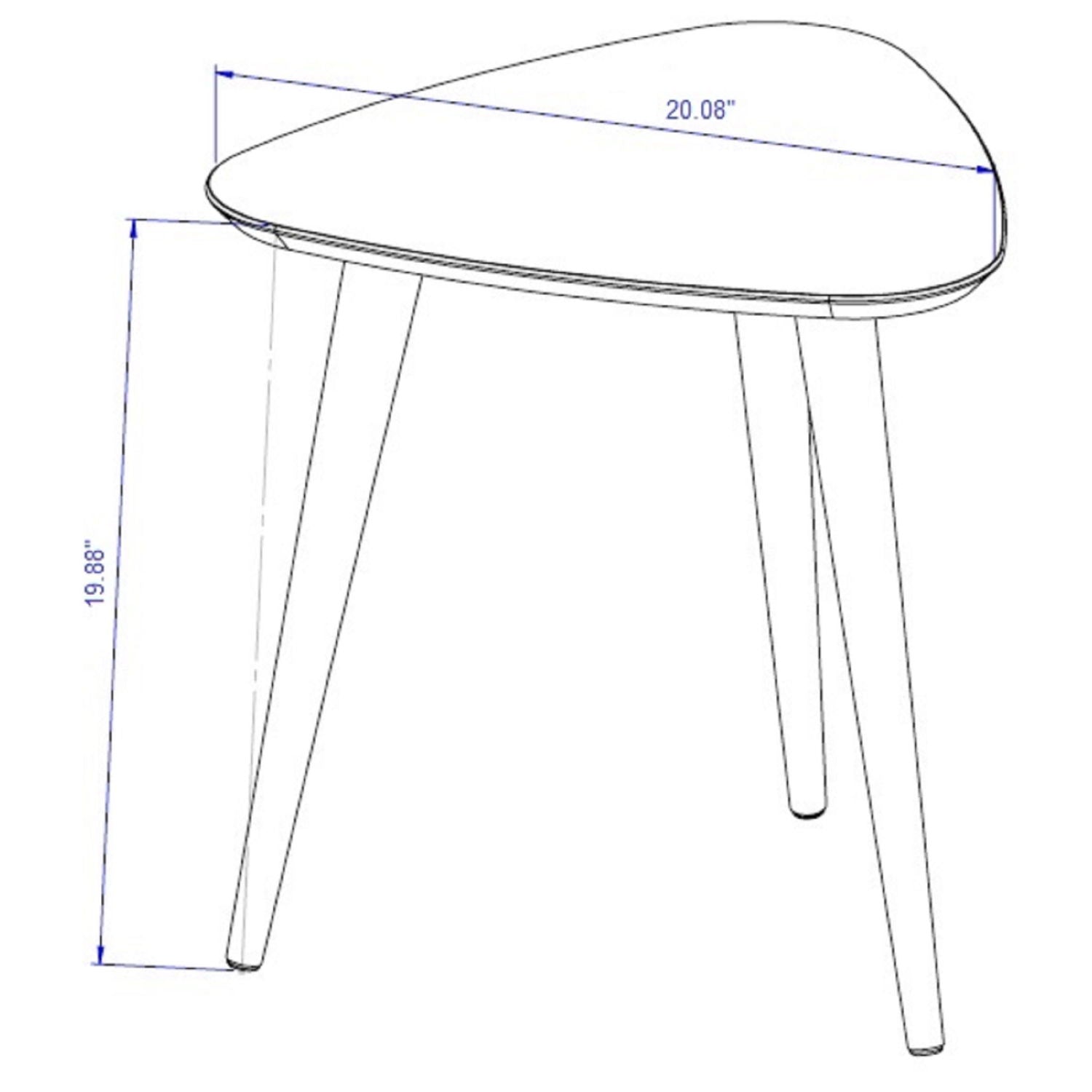 Utopia - Triangle End Table - Off White