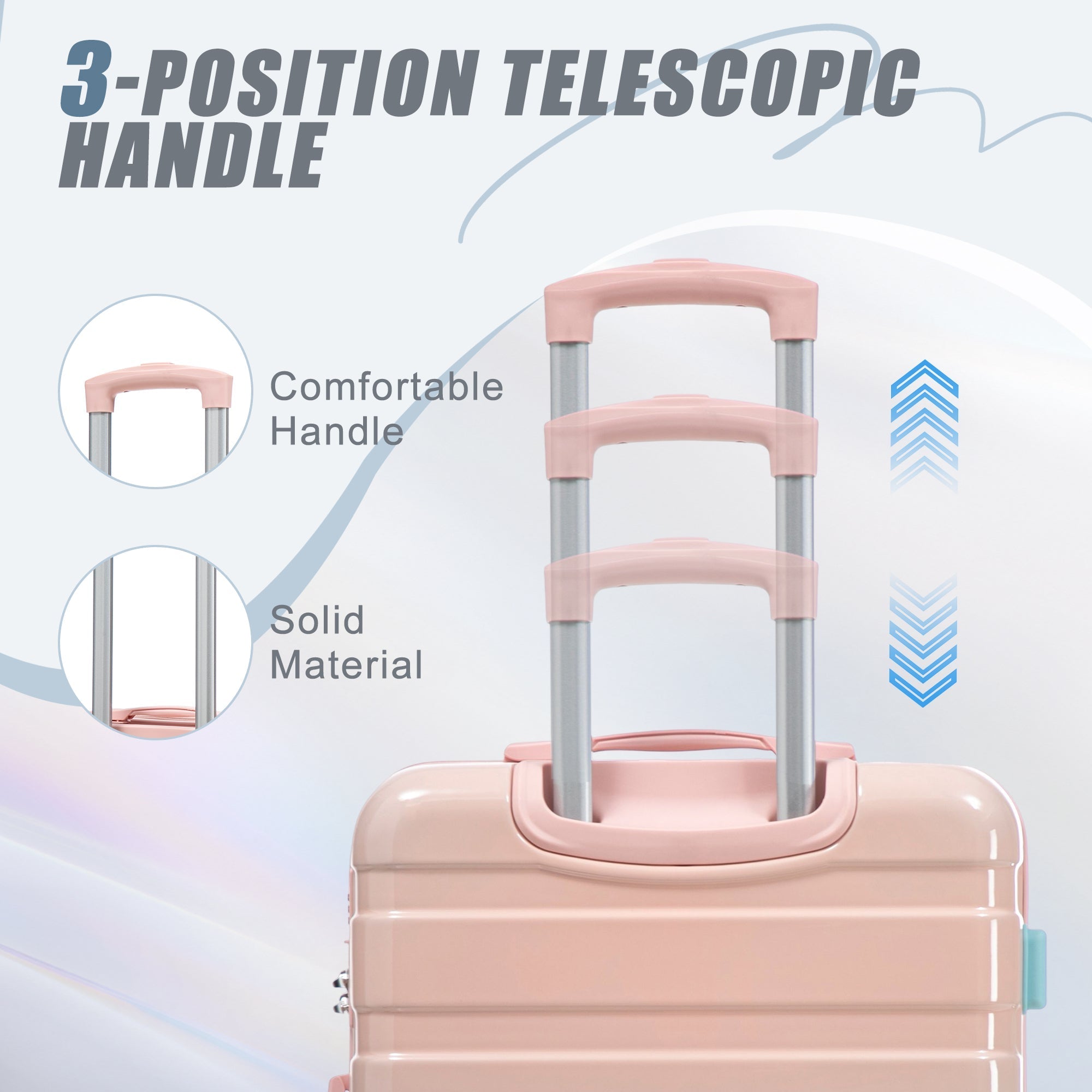 20'/24'/28' 3-Piece PC Spinner Wheel Luggage Set with Combination Lock