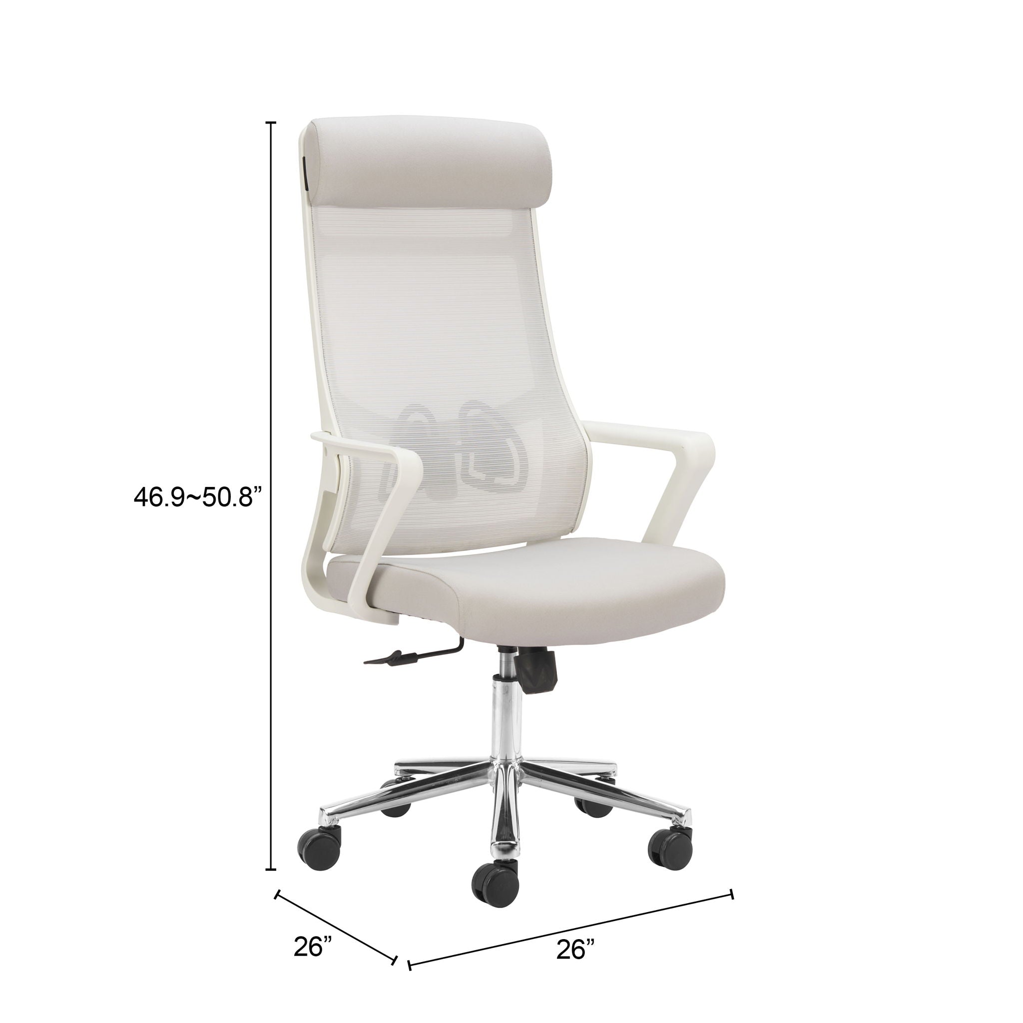 Jett - High Back Office Chair - Light Gray
