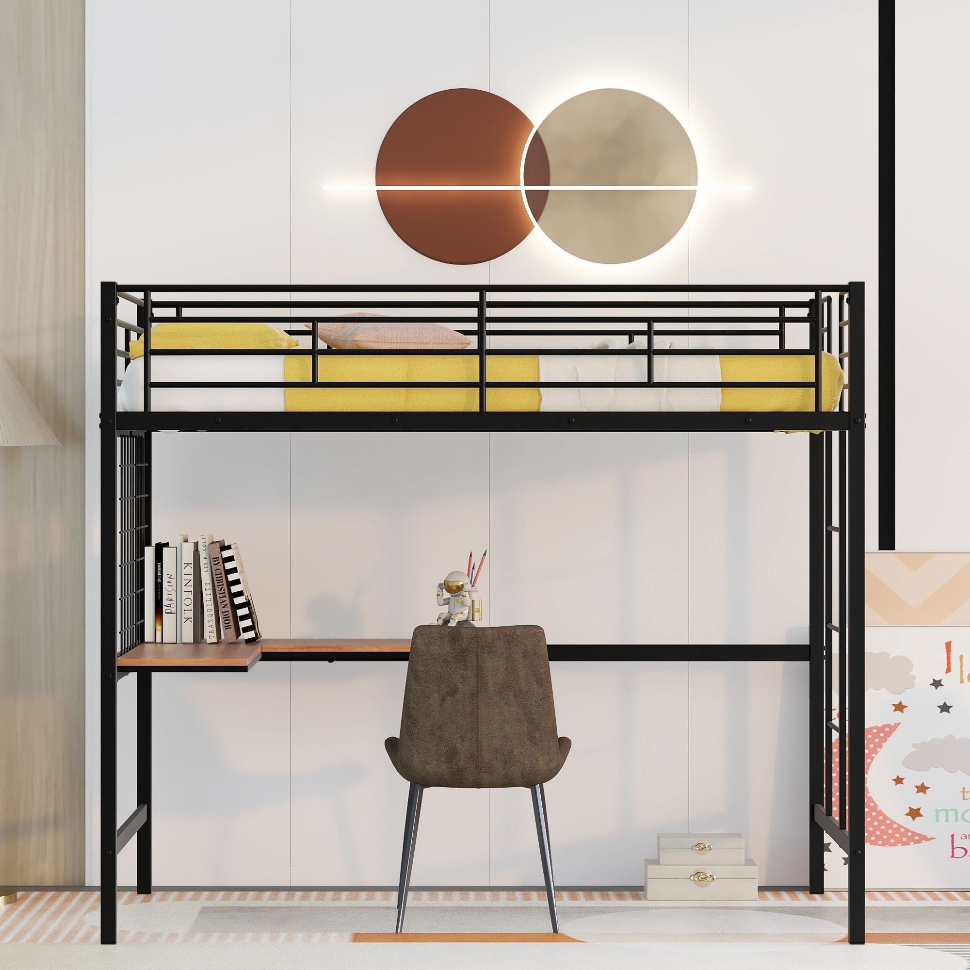 Bed With Desk And Grid
