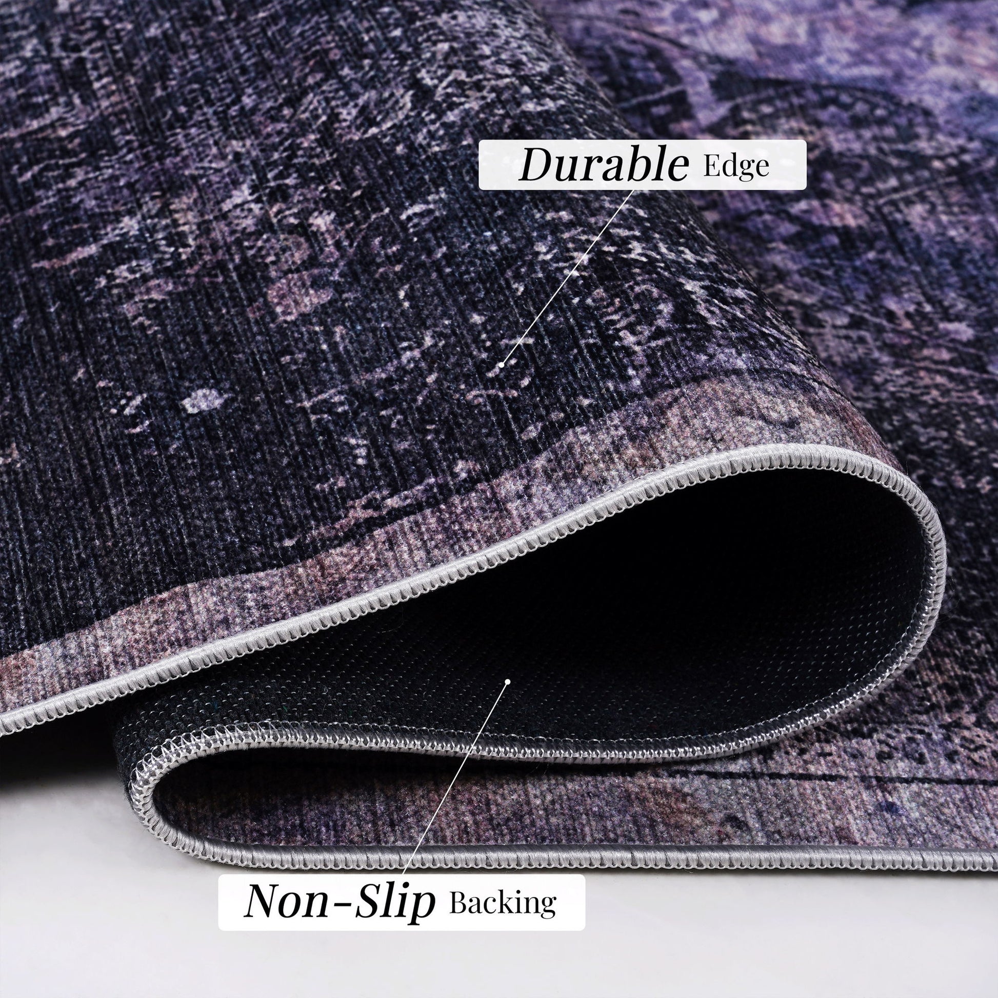Maval - 2'6'' X 10' Washable Runner Rug - Anthracite - Best Buy Furniture