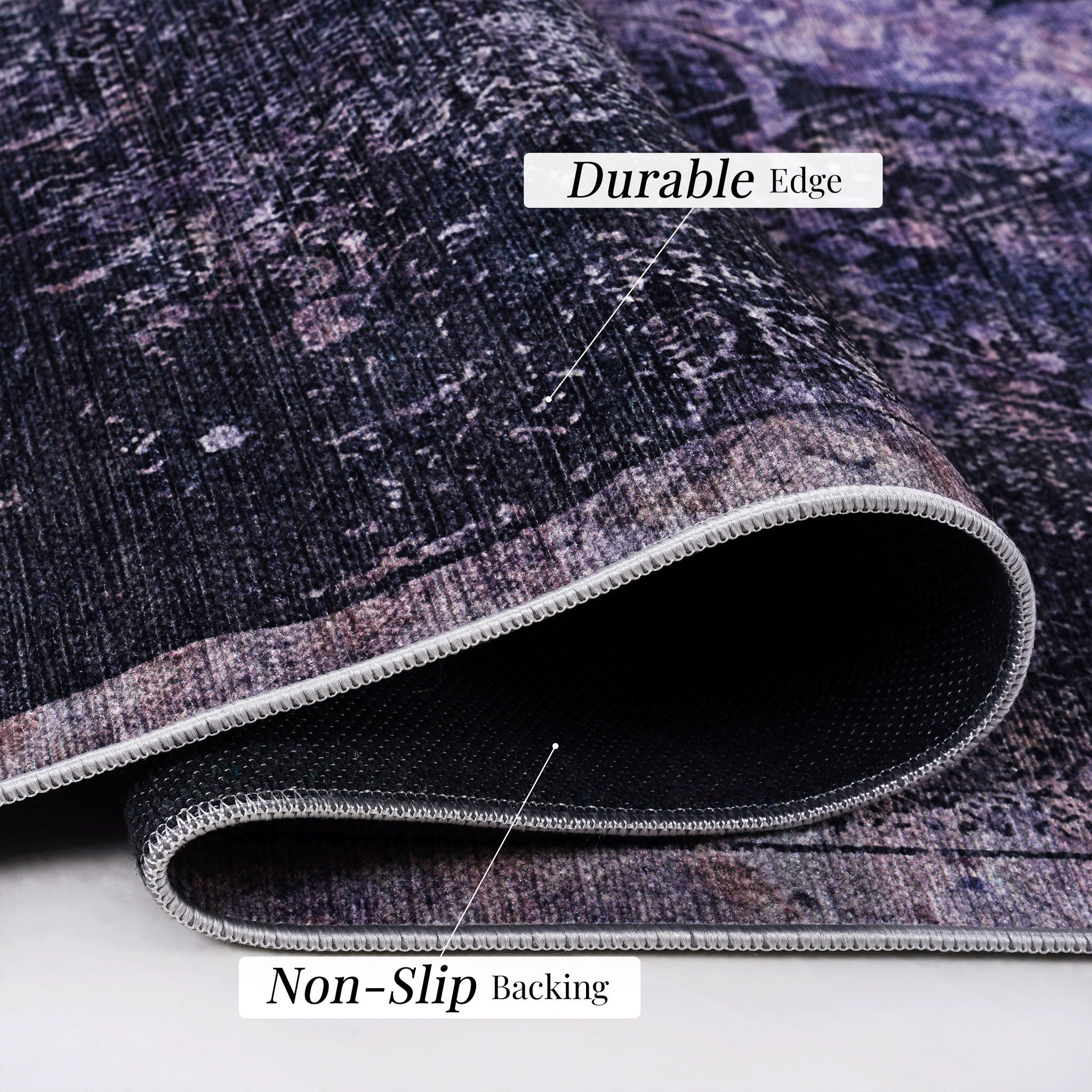 Maval - 8' X 10' Washable Area Rug - Anthracite