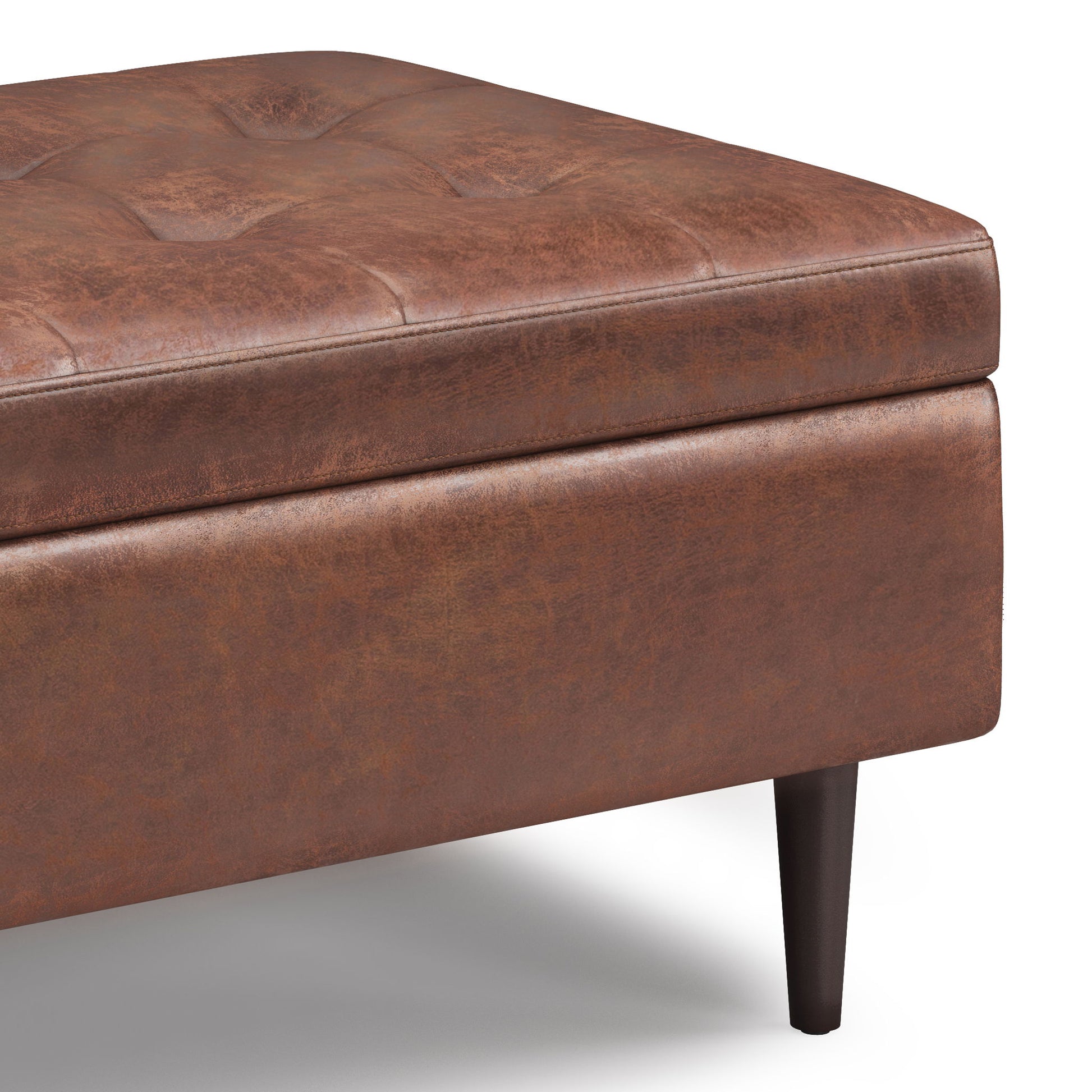 Shay - Large Square Coffee Table Storage Ottoman Mid-Century Style - Best Buy Furniture