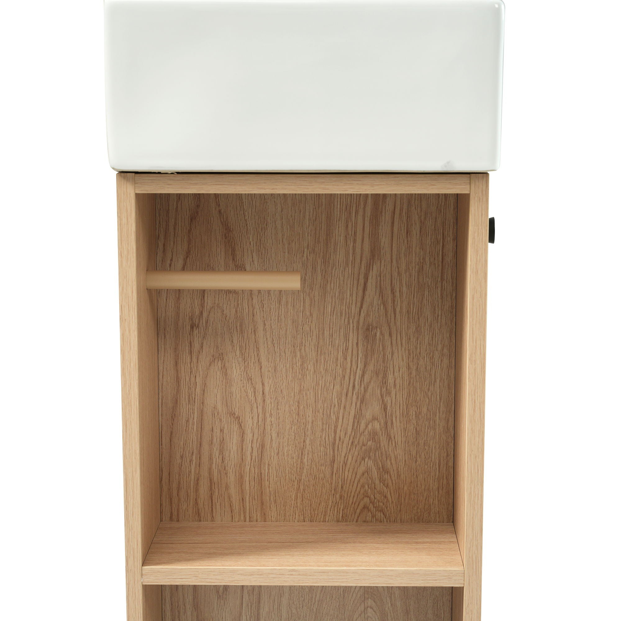 Bathroom Vanity With Sink, 21.6" Freestanding Wood Grain Cabinet With Storage Ideal For Small Bathrooms - Wood