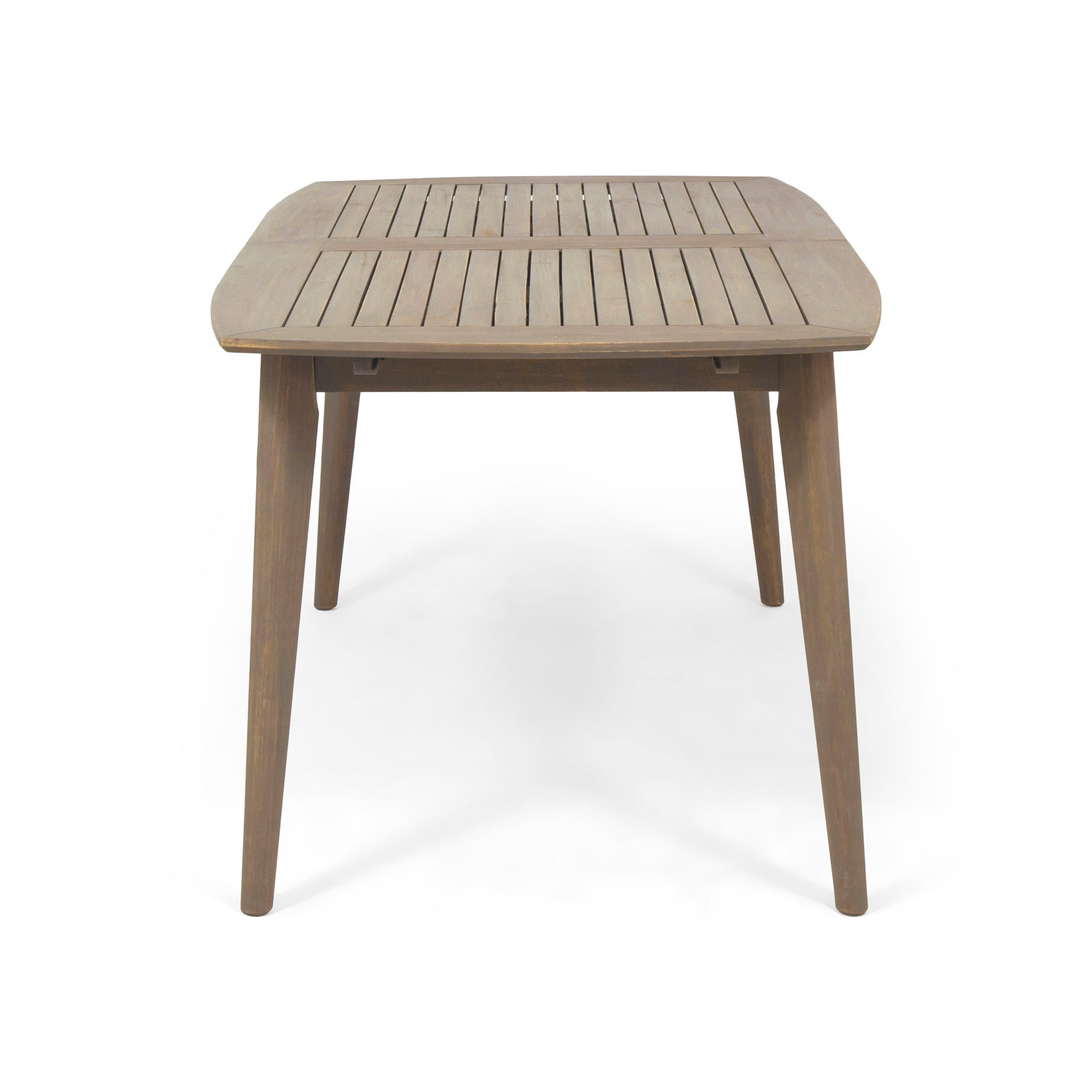 Modern Outdoor Dining Set With Expandable Acacia Wood Table