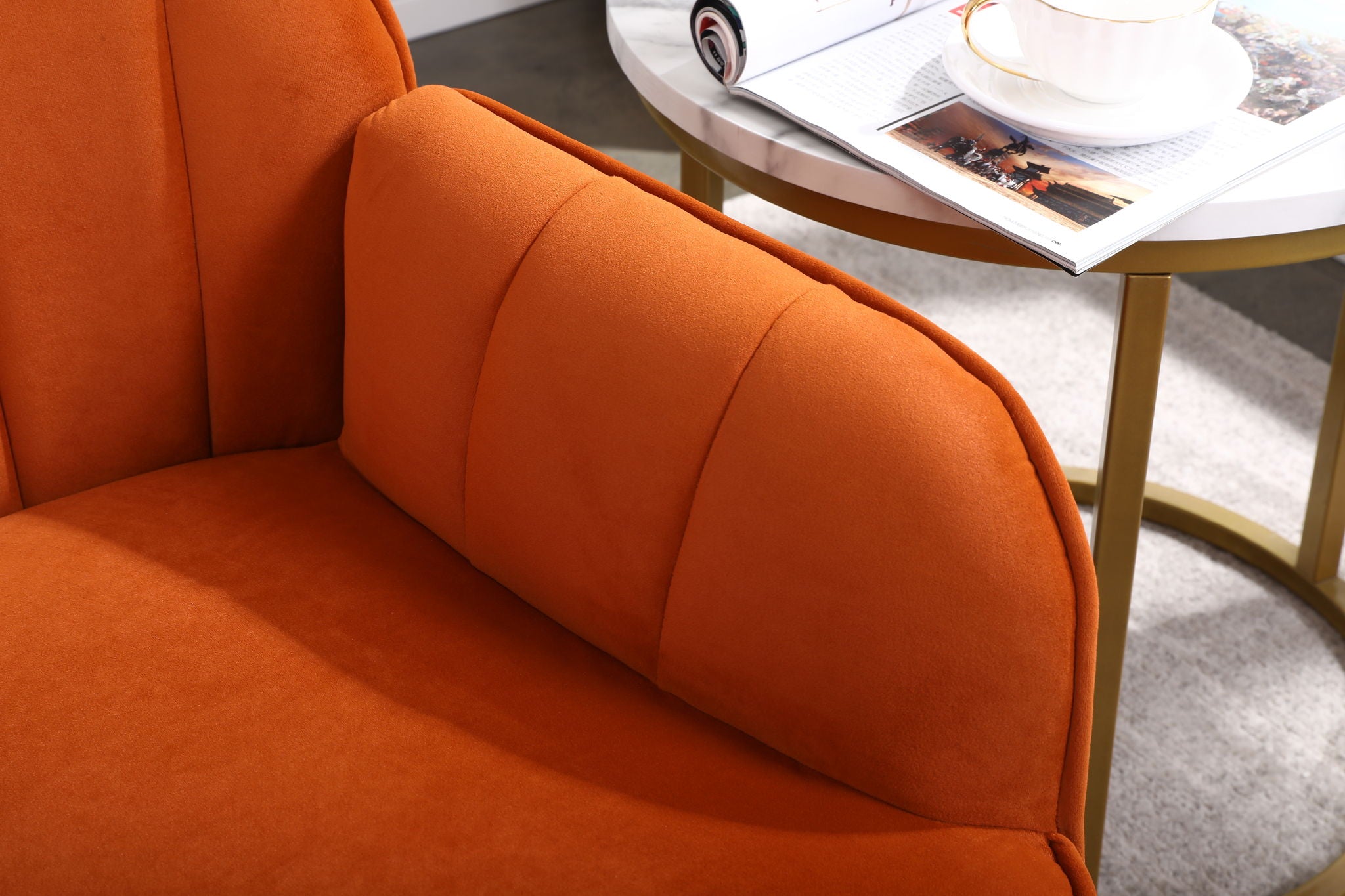 Modern Mid-Century Chair Tufted Sherpa Armchair For Living Room Bedroom Office